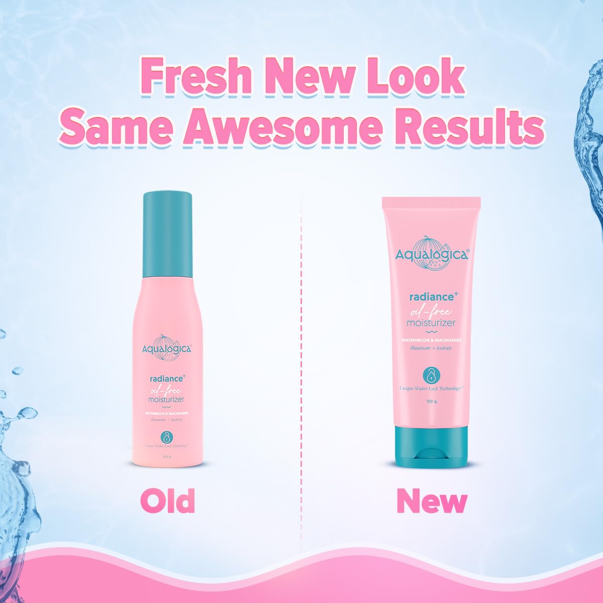 Aqualogica Radiance+ Oil Free Face Moisturizer | Watermelon & Niacinamide Infused | Helps Reduce Acne Marks | Hydrates Skin with