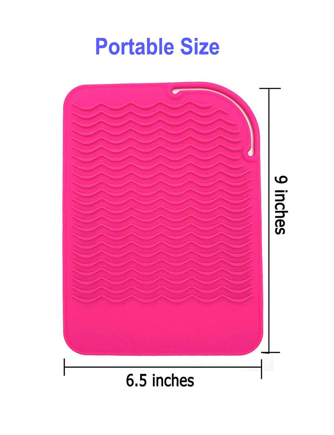 Heat Resistant Mat for Curling Iron, Flat Irons and Hair Straightener Hair Styling Tools 9 x 6.5, Food Grade Silicone, Pink
