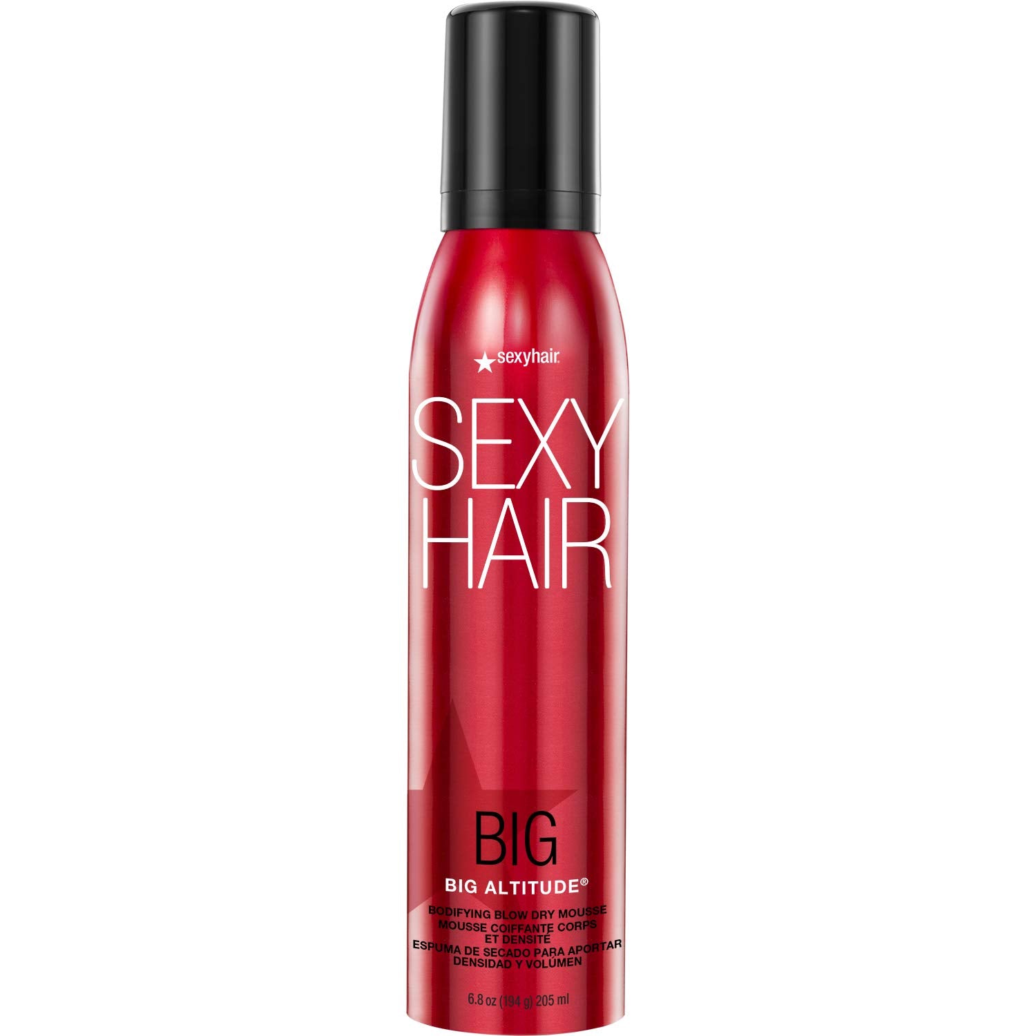 SexyHair Big Altitude Bodifying Blow Dry Mousse, 6.8 Oz | Volume with Hold | Up to 72 Hours Humidity Resistance | Thermal Protec