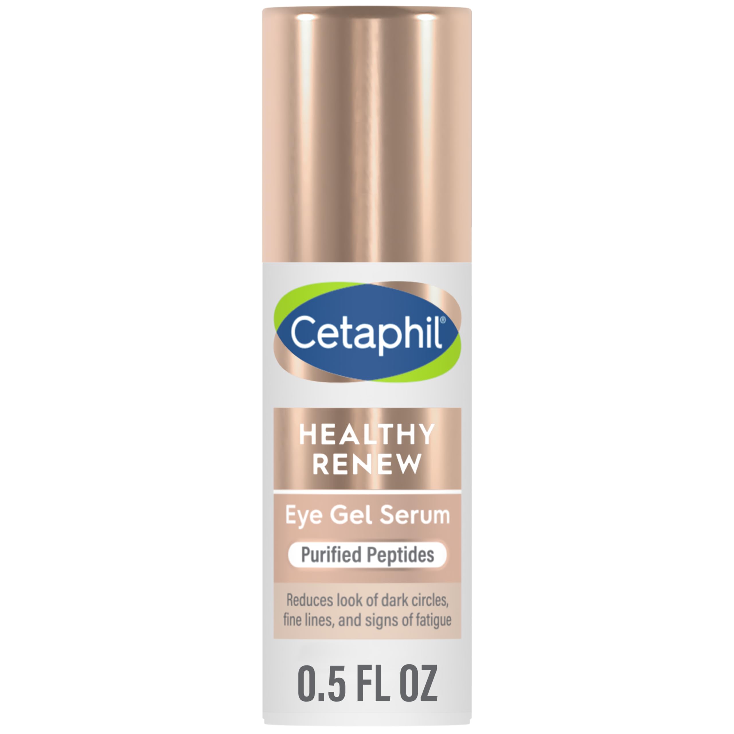 Cetaphil Hydrating Eye Gel Serum, 0.5 Oz - Reduces Dark Circles & Wrinkles, 24Hr Under Eye Cream, Retinol Alternative Peptide Fo
