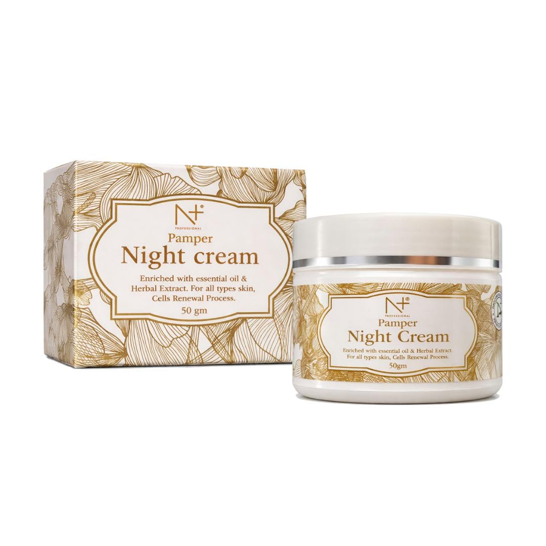 N Plus Pamper Night Cream Enriched With Essential Oil & Herbal Extract For All Types Skin, 50Gm (1)