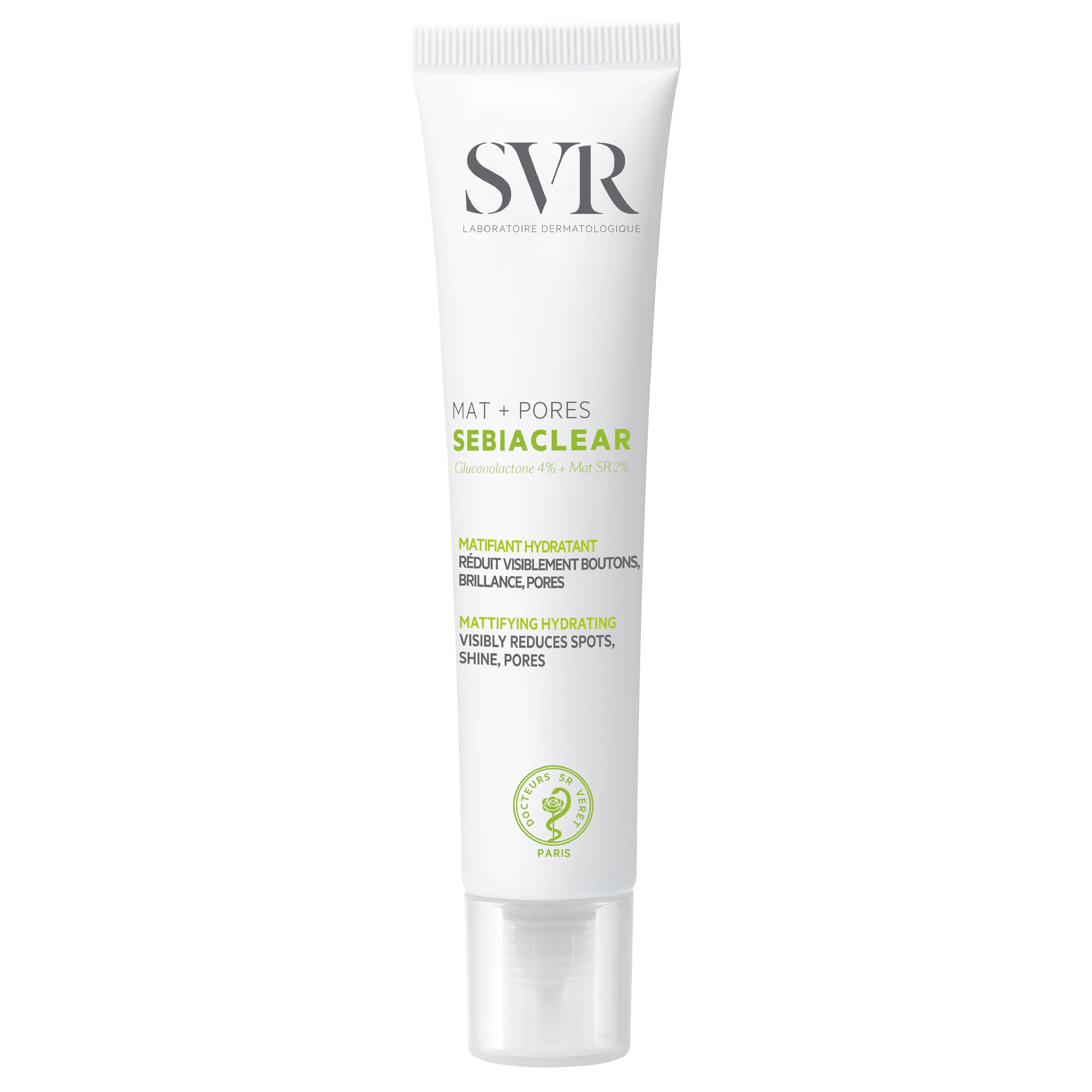 SVR Sebiaclear Mat+Pores Mattifying Face Cream for Oily to Combination Skin, 4% Niacinamide and 4% PHA Non-Comedogenic Moisturiz