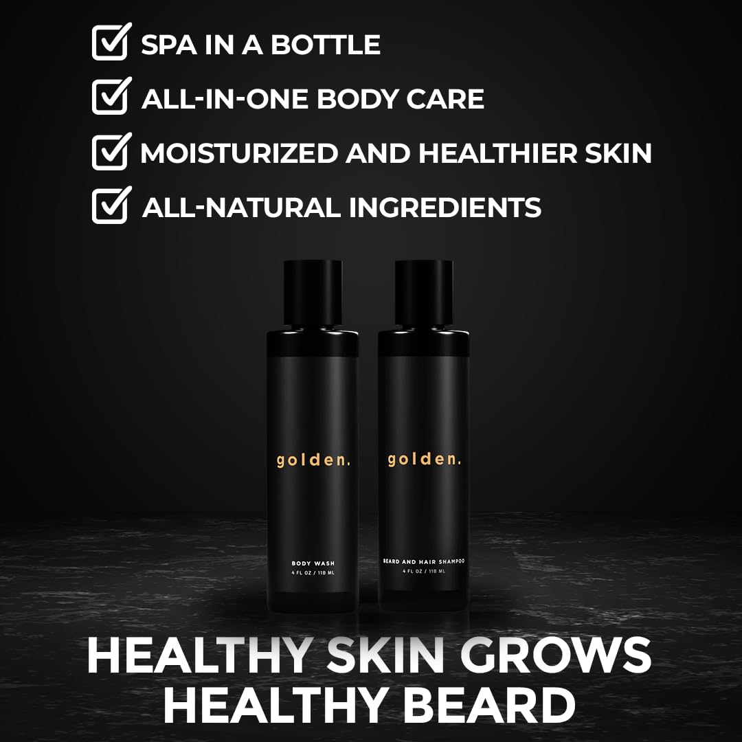 Golden Grooming Co. 3-In-1 Men'S Body Wash - Hair & Beard Shampoo - Cleanses, Hydrates, Softens - Body Wash For All Skin Types -