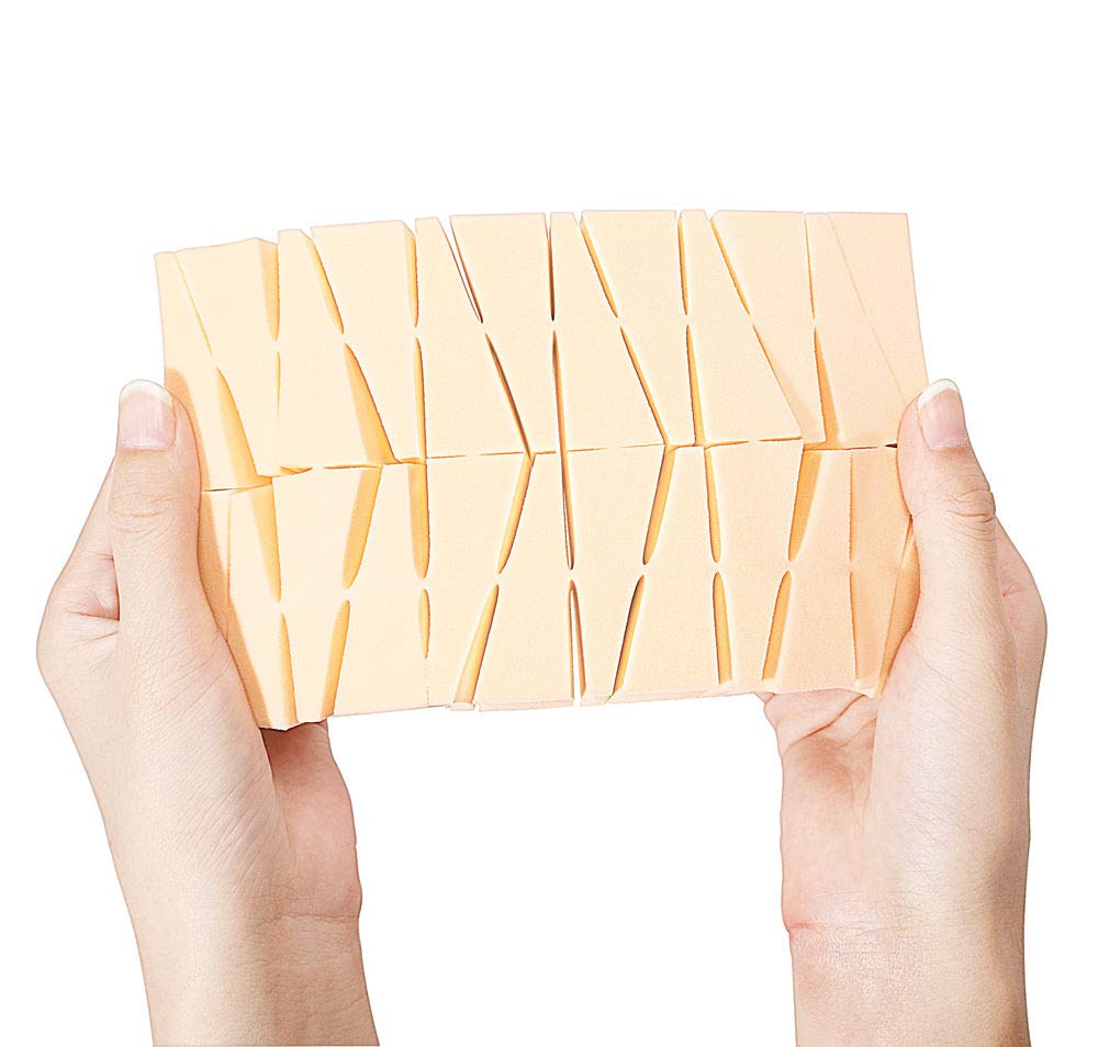 Kooba 48Pcs Makeup Cosmetic Wedges Sponges Triangle Latex Free Disposable Beauty Foam Powder Blender Applicator Facial Puffs For