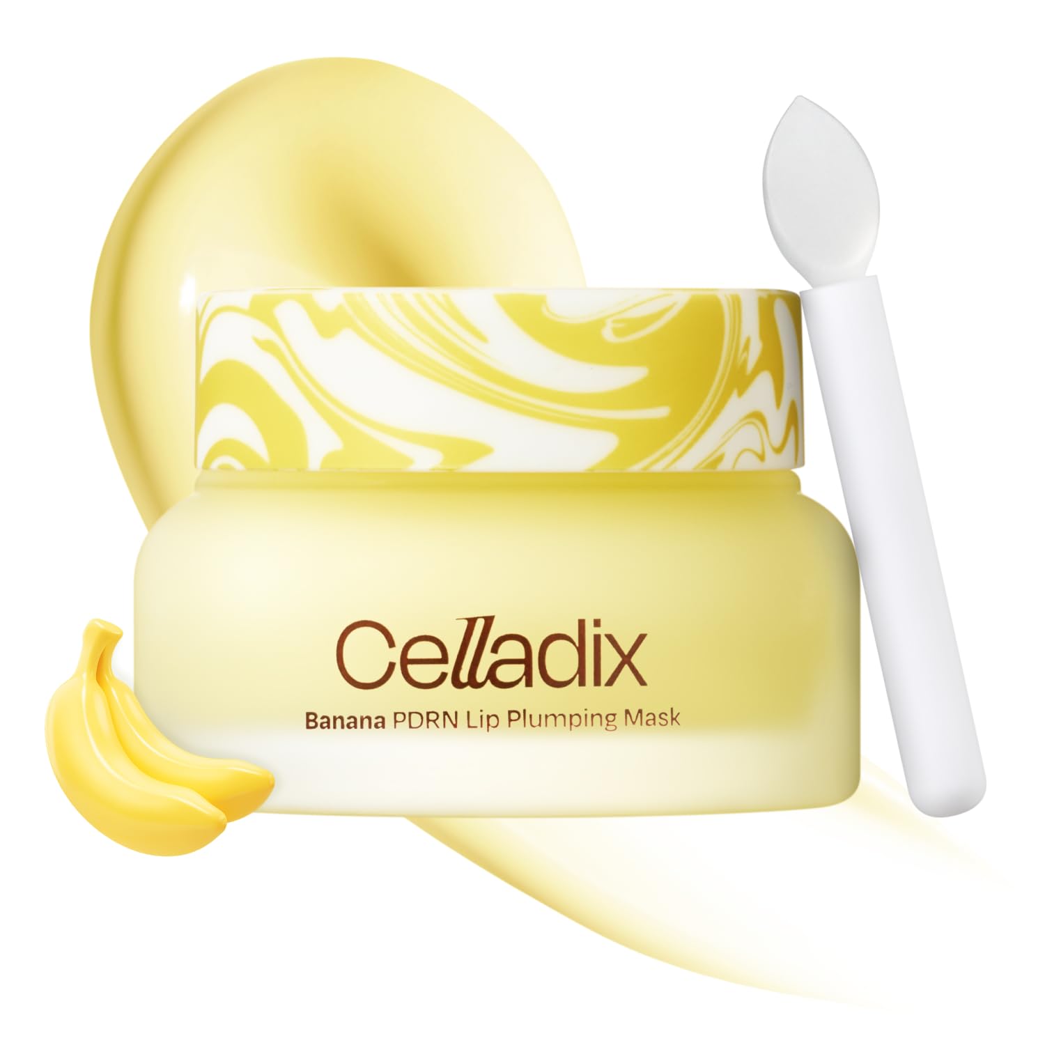 Celladix Overnight Lip Plumping Mask with Banana PDRN  PuddingLike Melting Balm Texture, Vanilla Scent  Hydrating & Mild Plum
