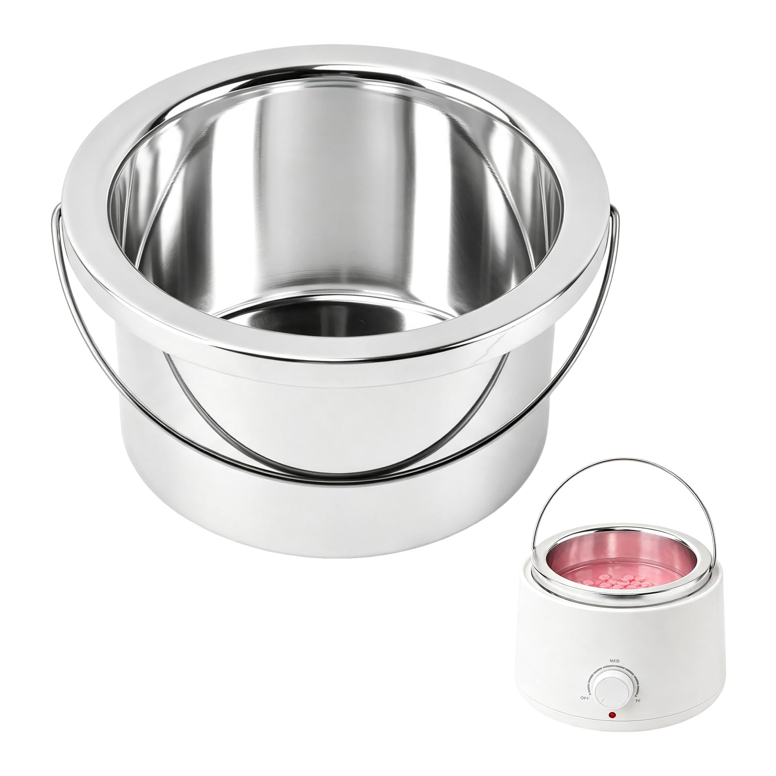 Wax Warmer Replacement, Aluminum Wax Pot Liner, 500ml Reusable NonStick Wax Melt Containers, Portable Hair Removal Waxing Bowl 