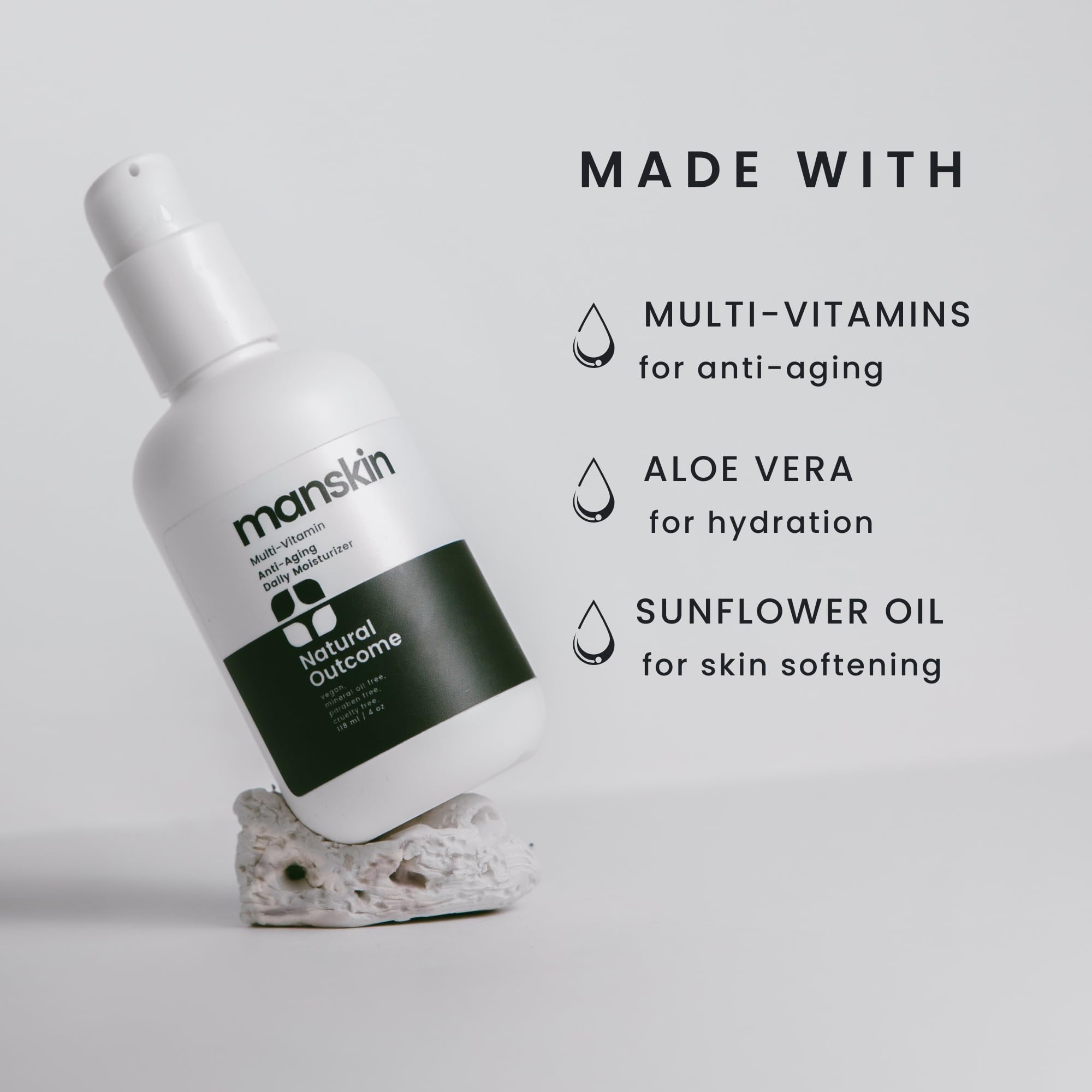 natural outcome Man Skin Moisturizer | Mens Face Cream Moisturizer | Anti Aging Daily Facial Cream for Oily, Dry, and Sensitive