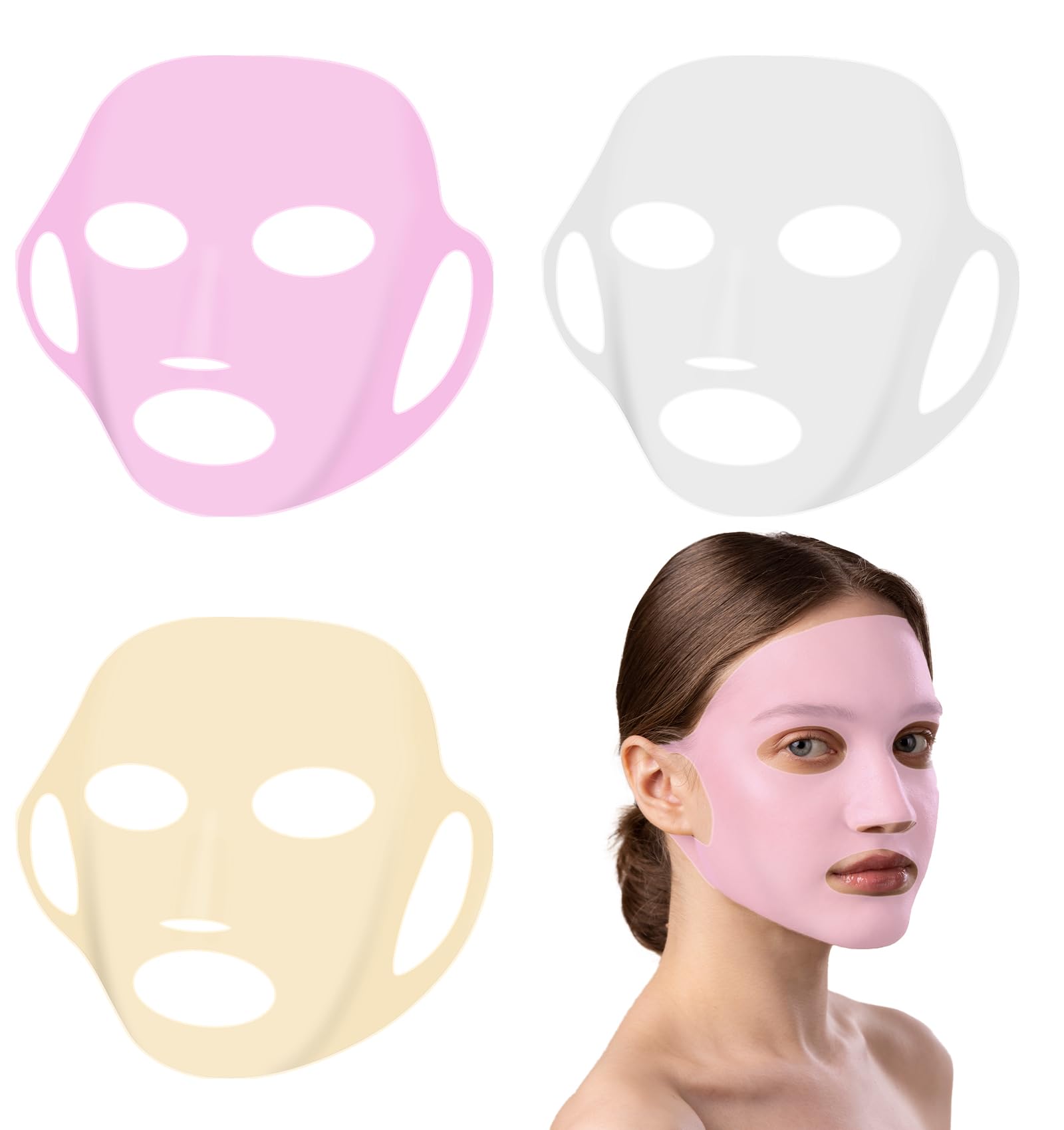 6 Pcs Reusable Silicone Face Mask Covers, Face Mask Holder for Sheet Masks
