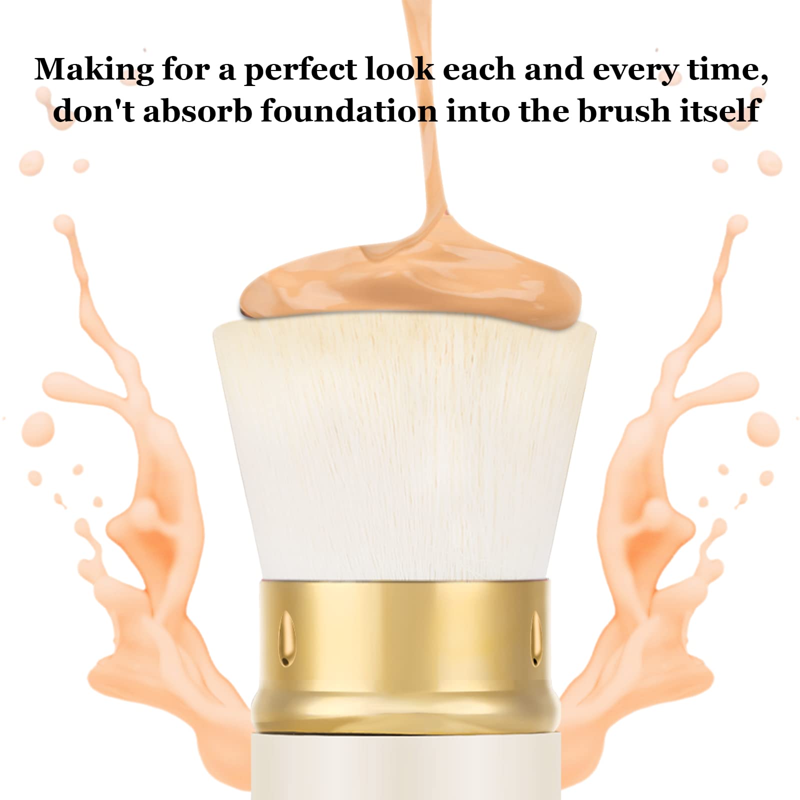 Falliny Retractable Foundation Makeup Brushes, Travel Kabuki Powder Brush Portable Liquid Foundation Sunscreen Brush With Cover