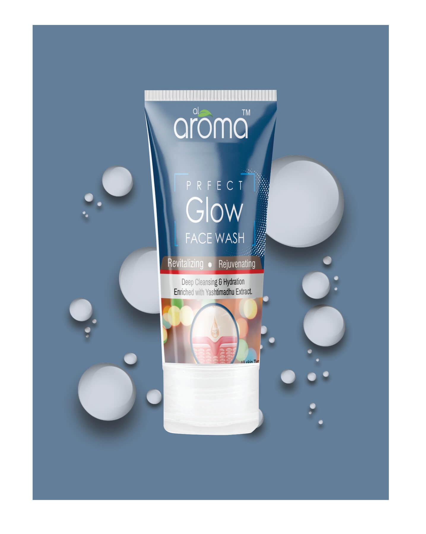 Alaroma Leafs Perfect Glow Face Wash, Deep Cleansing & Hydration, Enriched With Yashtimadhu Extract, All Skin Types