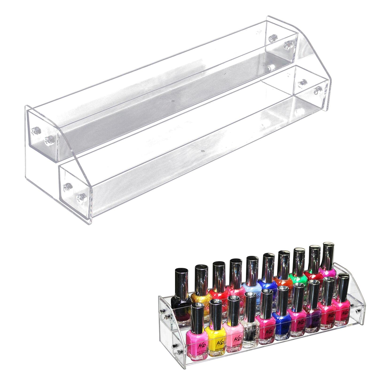 Nail Polish Organizer,2 Tier Clear Acrylic Nail Polish Holder,Trapezoid Nail Polish Display Rack Storage Rack,Storage Display Ho