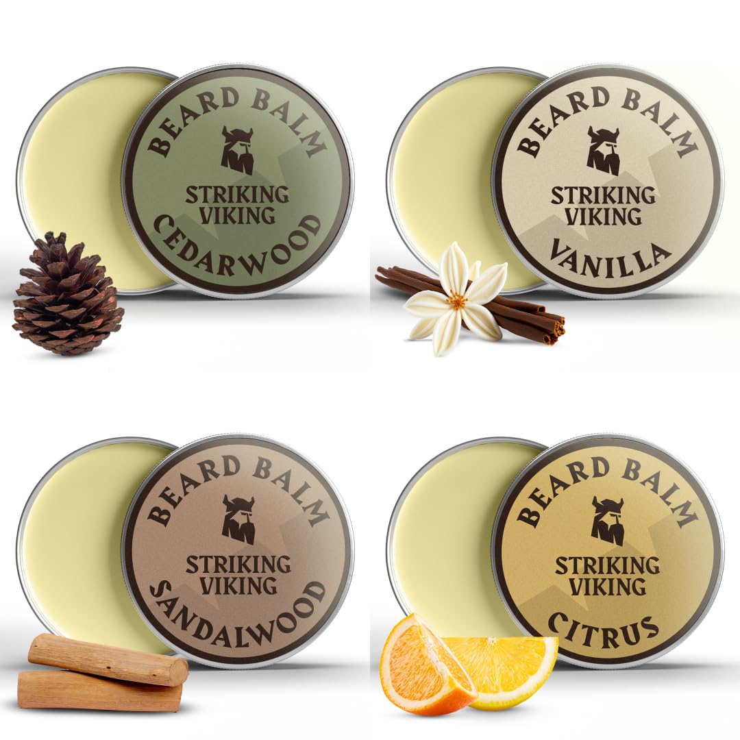 Beard Balm For Men - Leave In Beard Conditioner - Beard Balm Made With Naturally Derived Beard Butter, Argan & Jojoba Beard Oils