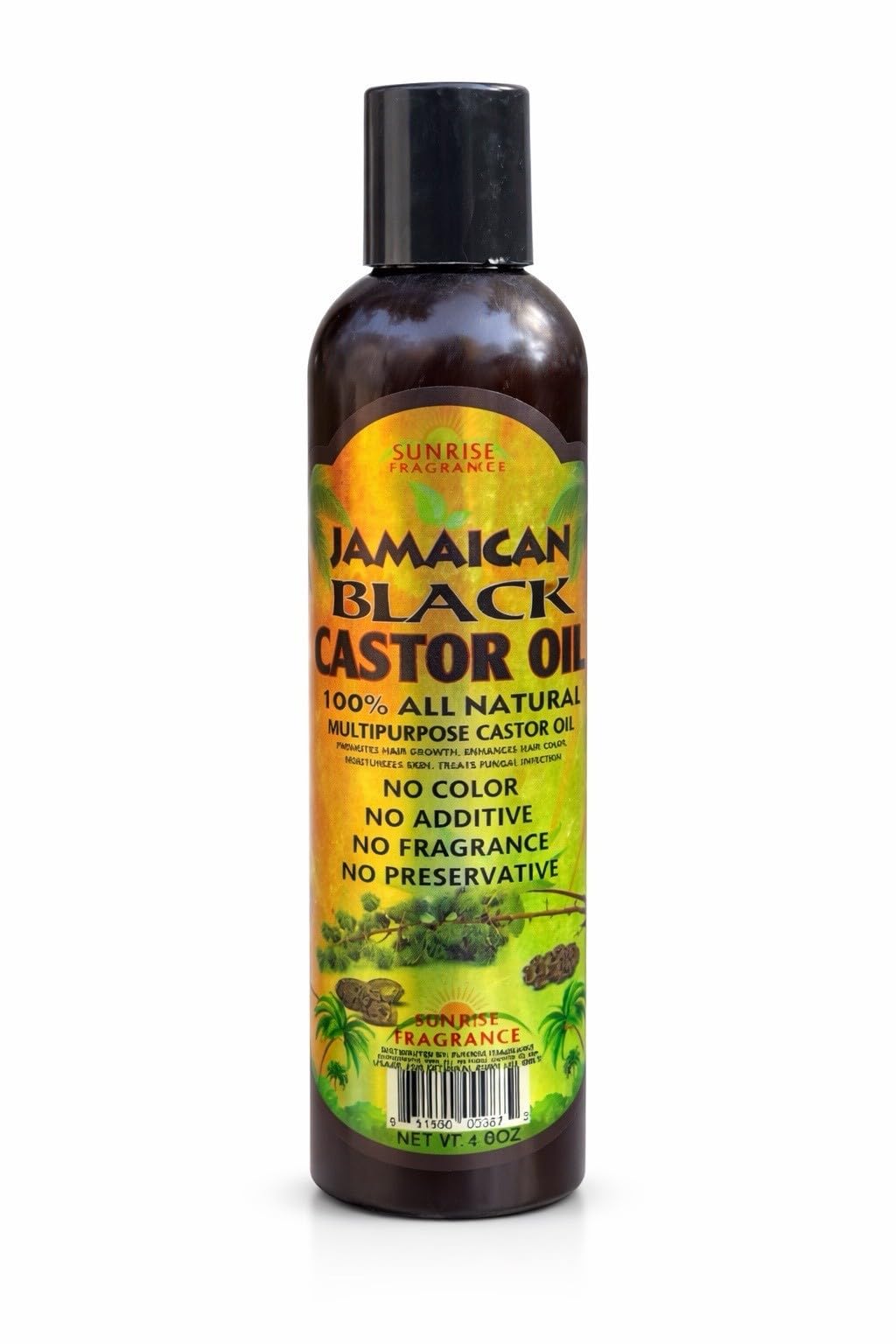Jamaican Black Castor Oil, Organic Castor Oil Cold Pressed Unrefined Glass Bottle,Rich in Vitamin E, Omega Fatty Acids and Miner