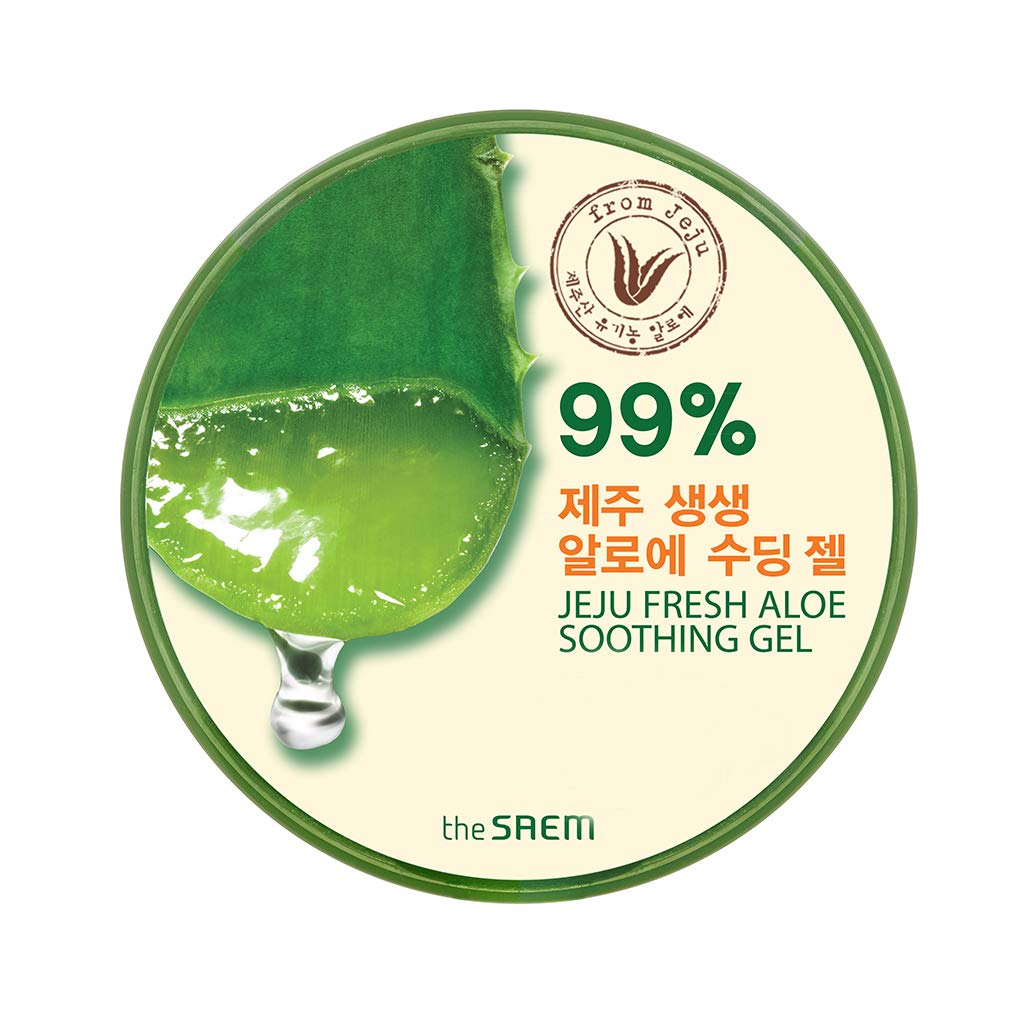 [the SAEM] Jeju Fresh Aloe Soothing Gel 10.1 fl. oz. (300ml) - 99% Aloe Vera, Hydrates & Dry, Itchy & irritated Skin