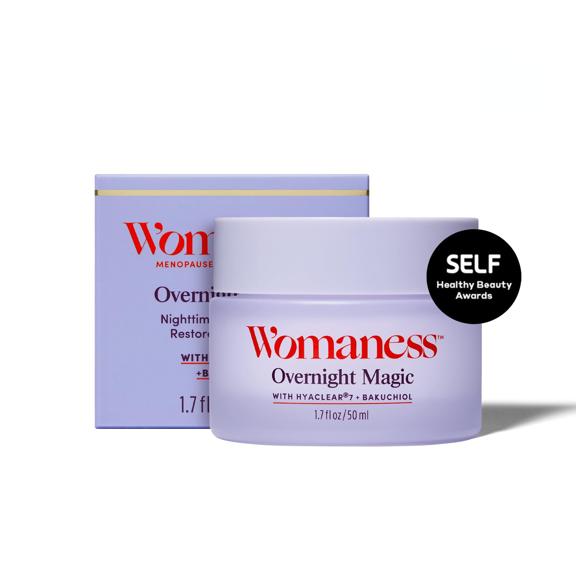 Womaness Overnight Magic Night Face Cream - Anti Aging Night Cream & Menopause Moisturizer - Hydrating Hyaluronic Acid Moisturiz