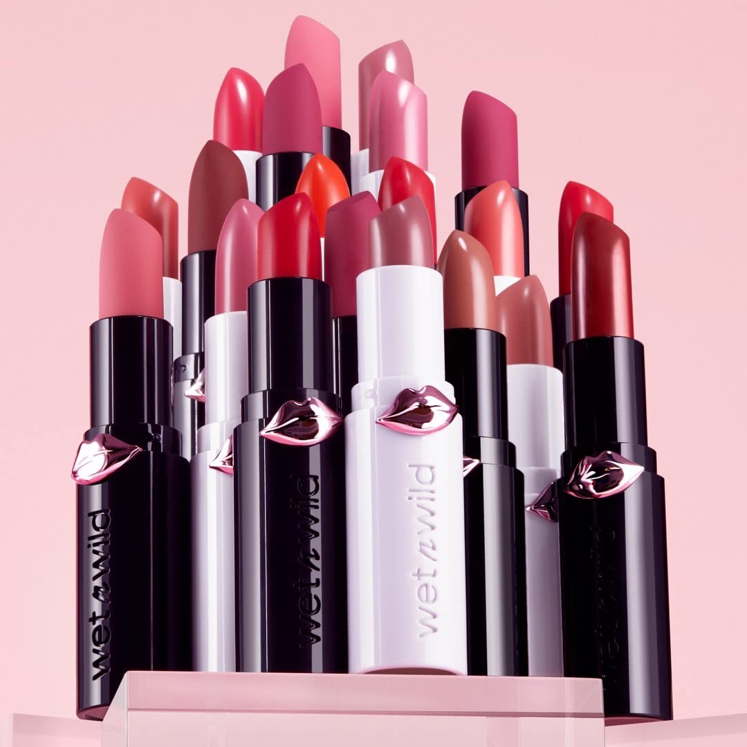 Lipstick By Wet n Wild Mega Last High-Shine Lipstick Lip Color Makeup, Red Jam With Me