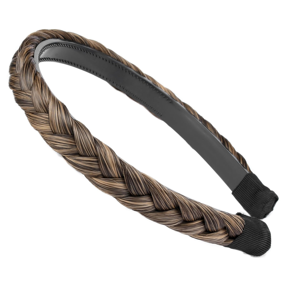 Gledola Braided Headband With Teeth Braids Hairband With Tooth Synthetic Hair Band Plaited Hairband For Women (Dark Golden Brown