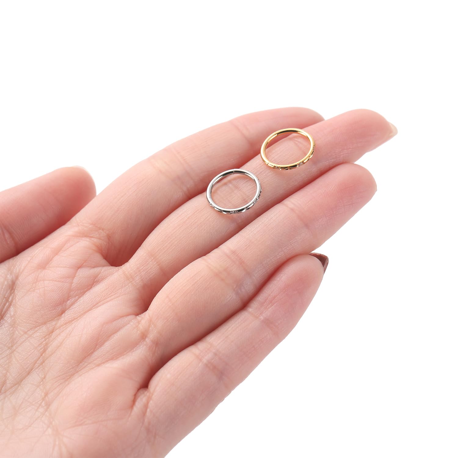 FUNLMO 20G 18G 16G 12G Nose Ring Hoop Conch Rook Daith Helix Tragus Piercing Jewelry 316L Surgical Steel Cartilage Earring Conch