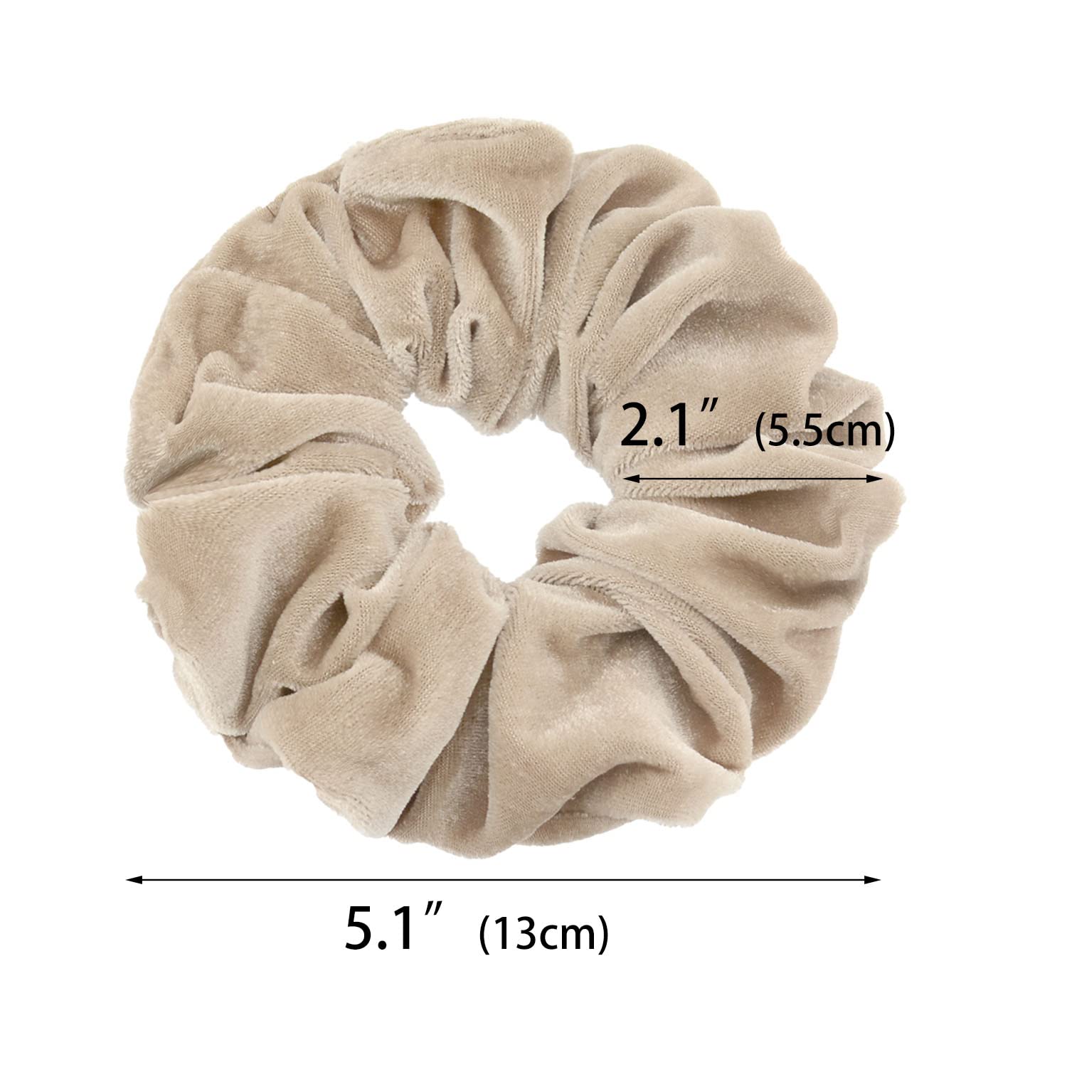 2 Pcs Large Size Scrunchies For Thick Hair Women Hair Ties Accessories (2 Taupe)