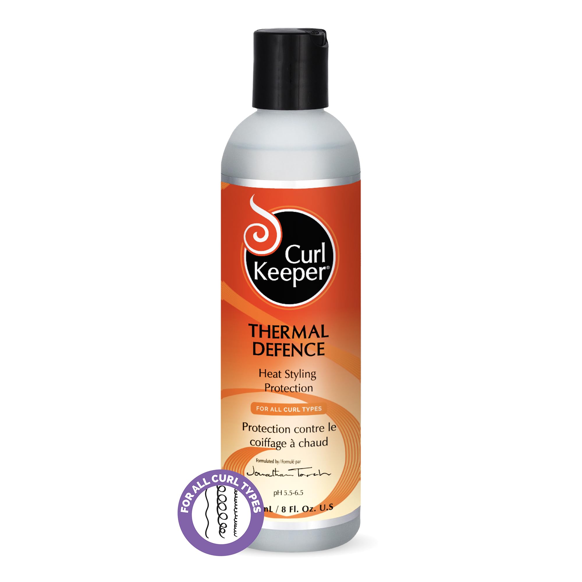 Curl Keeper Heat Protectant for Hair, Thermal Defence Heat Styling Protection (8 Fl Oz) - Curly Hair Heat Protectant From Flat I