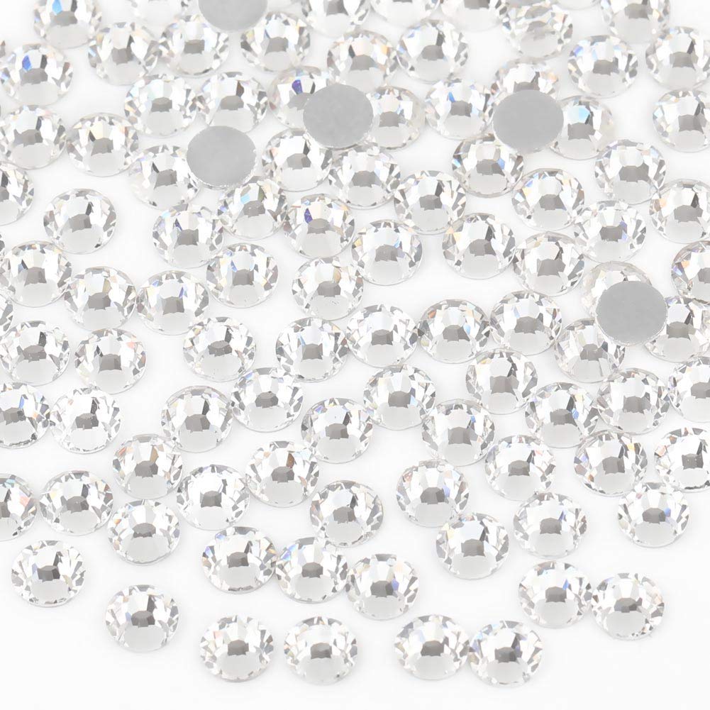 Beadsland 2880Pcs Flat Back Crystal Rhinestones Round Gems For Nail Art And Craft Glue Fix, Crystal,Ss10,2.7-2.9Mm