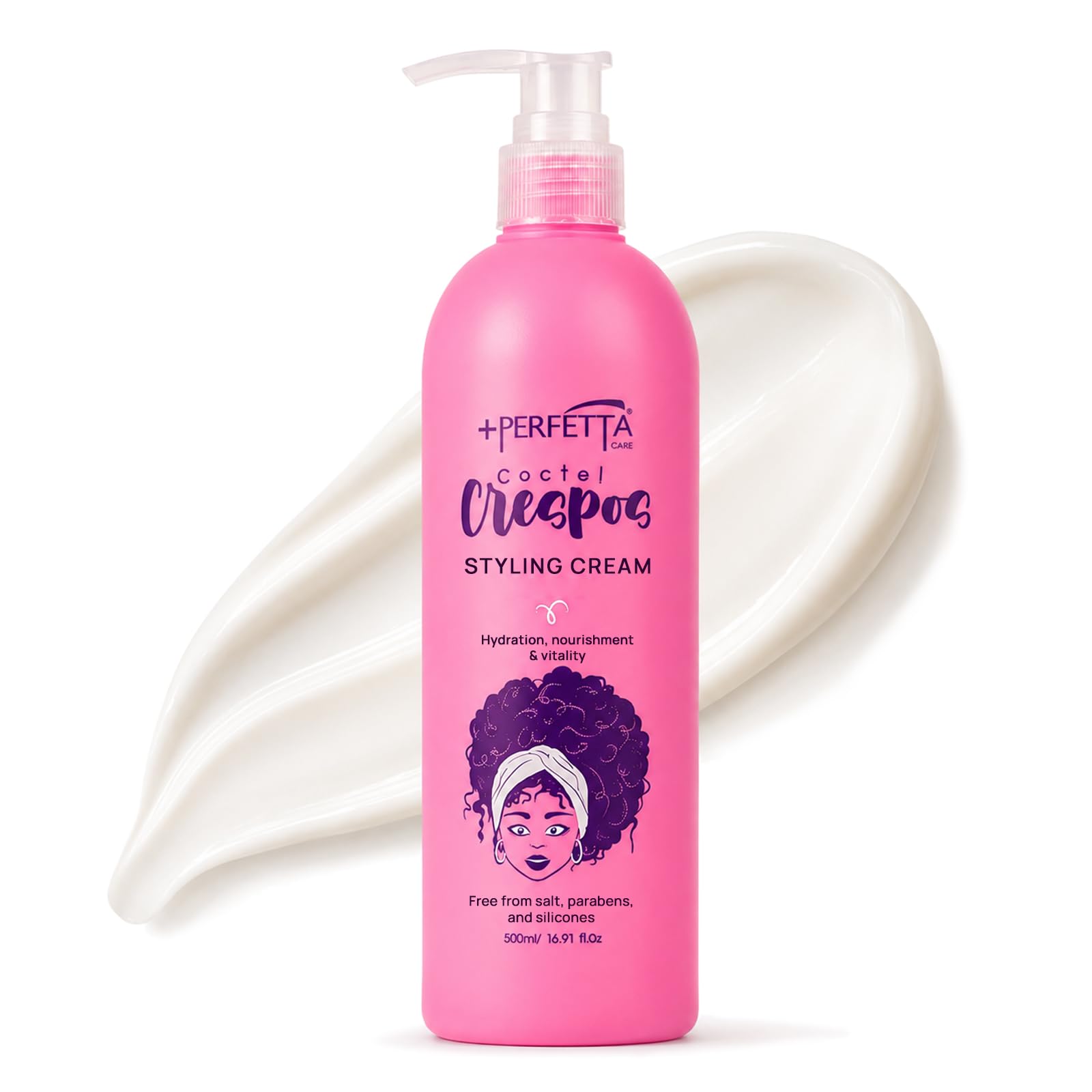 Perfetta care LeaveIn Curl Styling Cream for Curly & Wavy Hair| 16.9 Fl oz