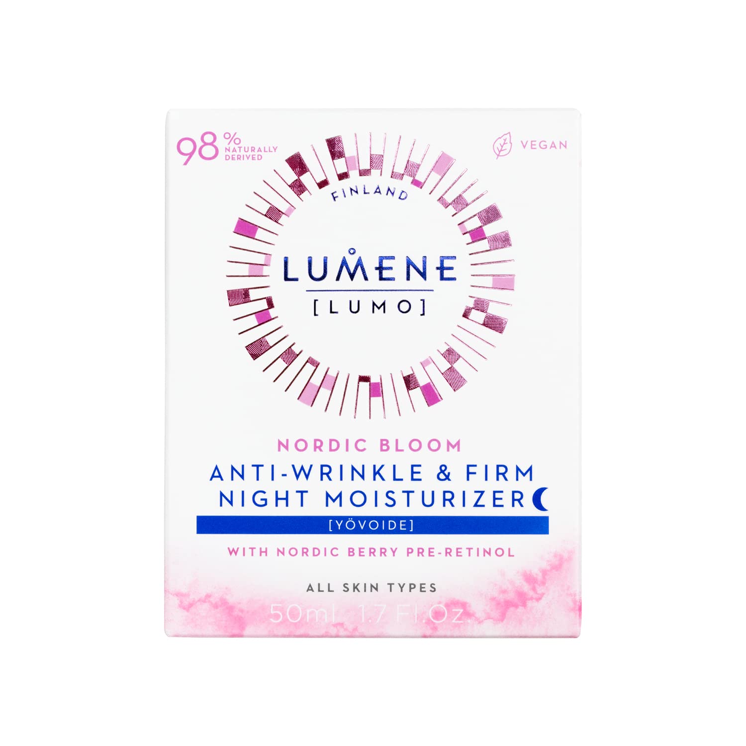 Lumene [Lumo Nordic Bloom Anti-Wrinkle + Firming Night Cream - Hydrating Face Moisturizer for Visibly Firmer, Radiant & Smooth S
