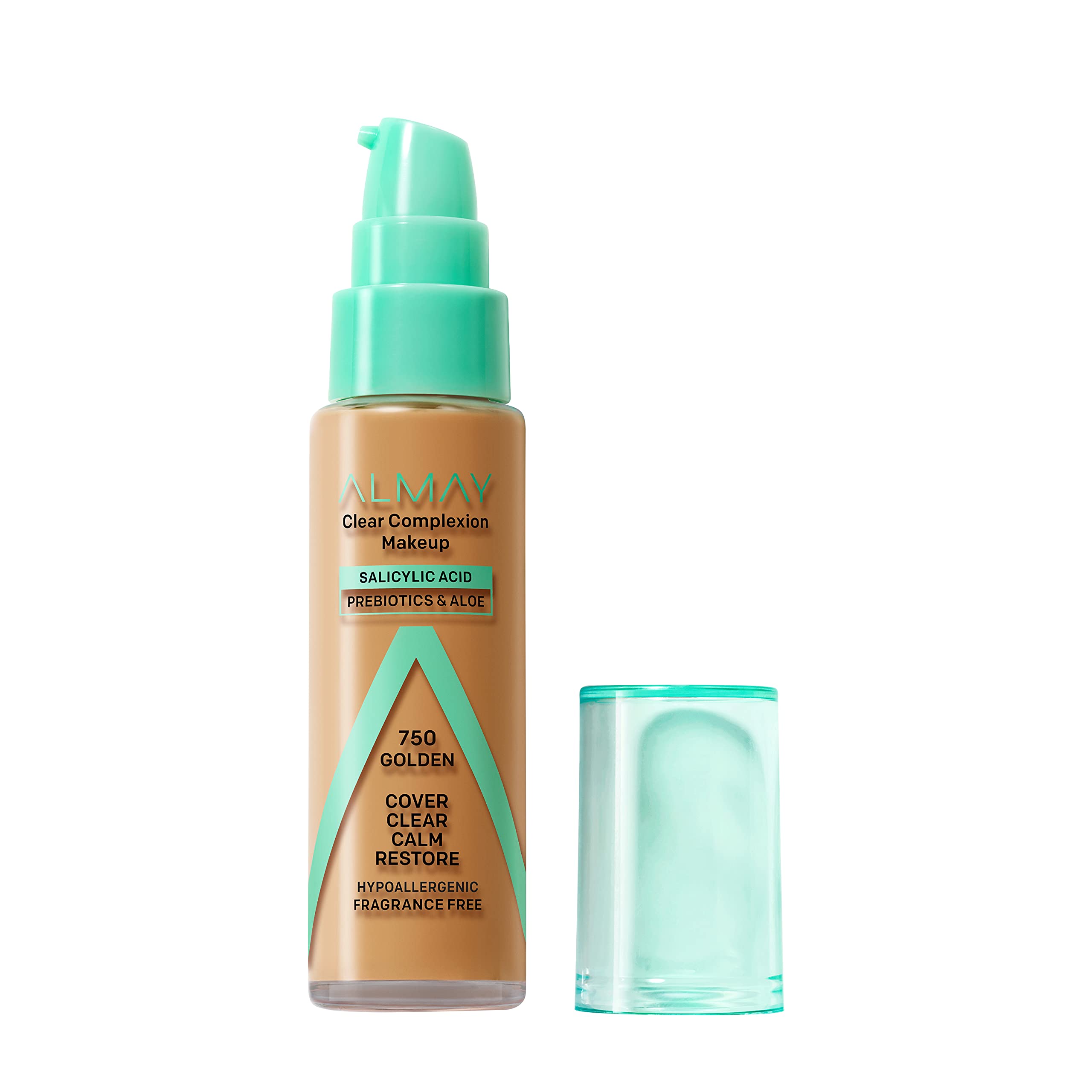 Almay Clear Complexion Acne Foundation Makeup with Salicylic Acid, Medium Coverage, Soft Matte Finish, Hypoallergenic, Cruelty- 