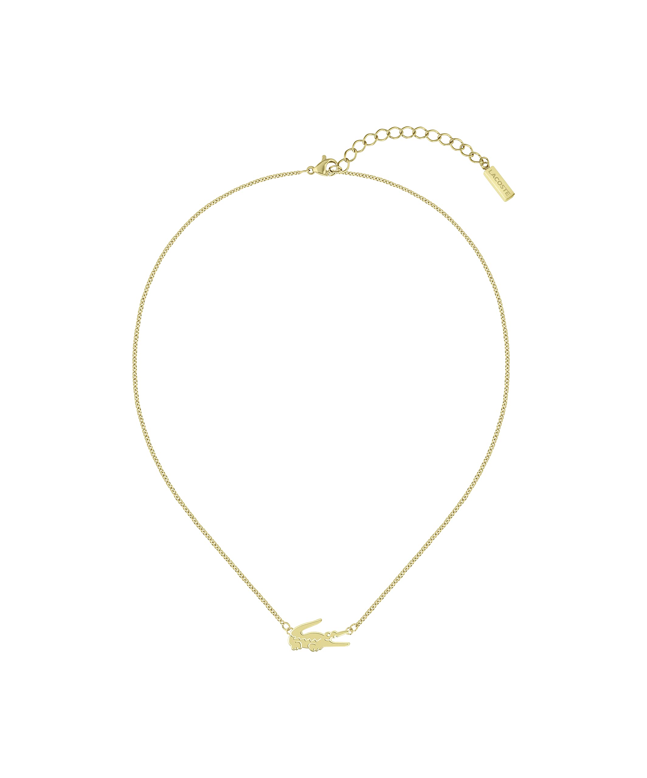 Lacoste Crocodile Pendant Necklace for Women - Stainless Steel, Adjustable - Iconic Elegant Collection, Fashion Jewelry, Accesso