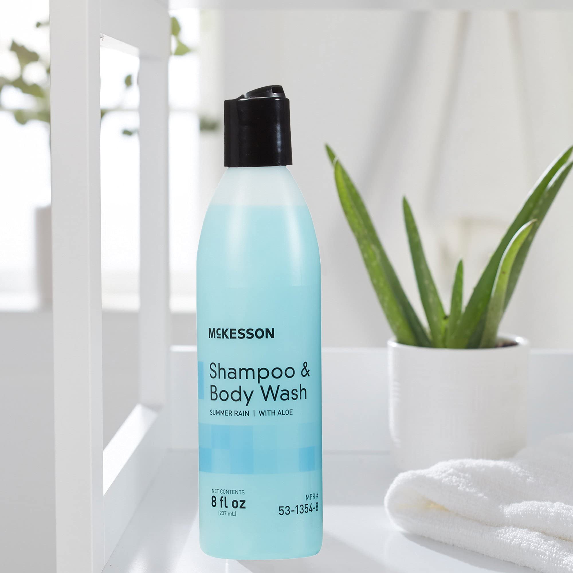 McKesson Body Wash and Shampoo with Aloe, Summer Rain Scent, 8 oz, 48 Count
