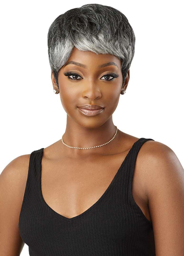 Outre Fab & Fly Full Cap Wig Gray Glamour - Human Hair - Arlette (HL34/51)
