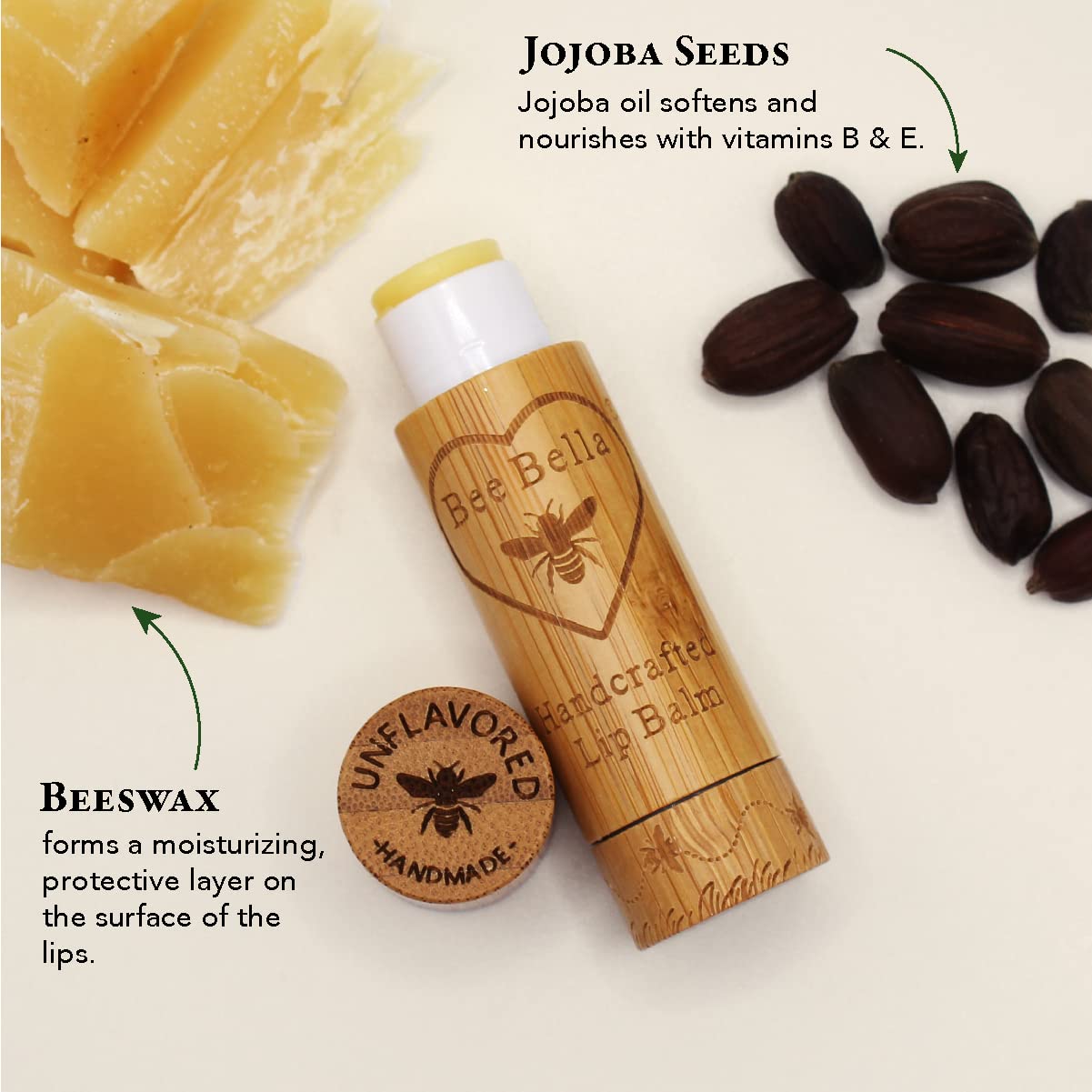 Bee Bella Lip Balm Holiday Gift Box, Cherry, Lavender Vanilla, Vanilla Bean, Pumpkin Spice, Candy Cane, 5 Pack - Hydrating, Mois