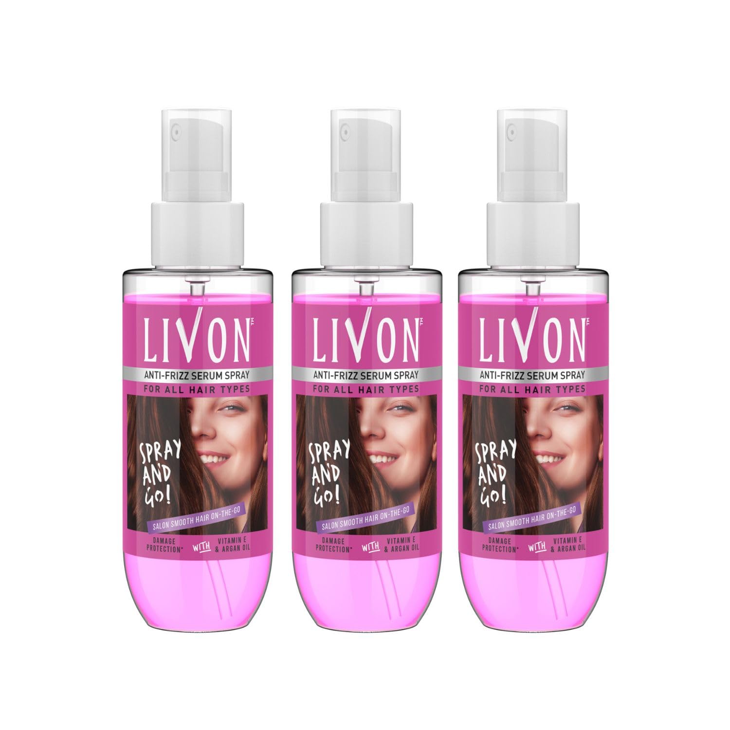 Livon Shake & Spray Serum For On-The-Go Hair | Provides Instant Shine, Frizz Control & Damage Protection | Spray Serum For Women