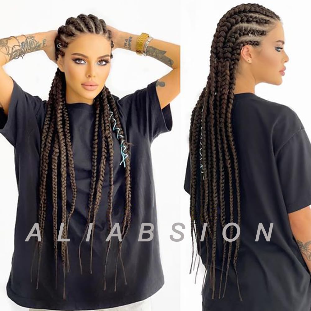 Chocolate Brown Braiding Hair Pre Stretched Synthetic Braiding Hair Extensions Prestretched 3Pcs 26Inch Yaki Texture Dark Brown
