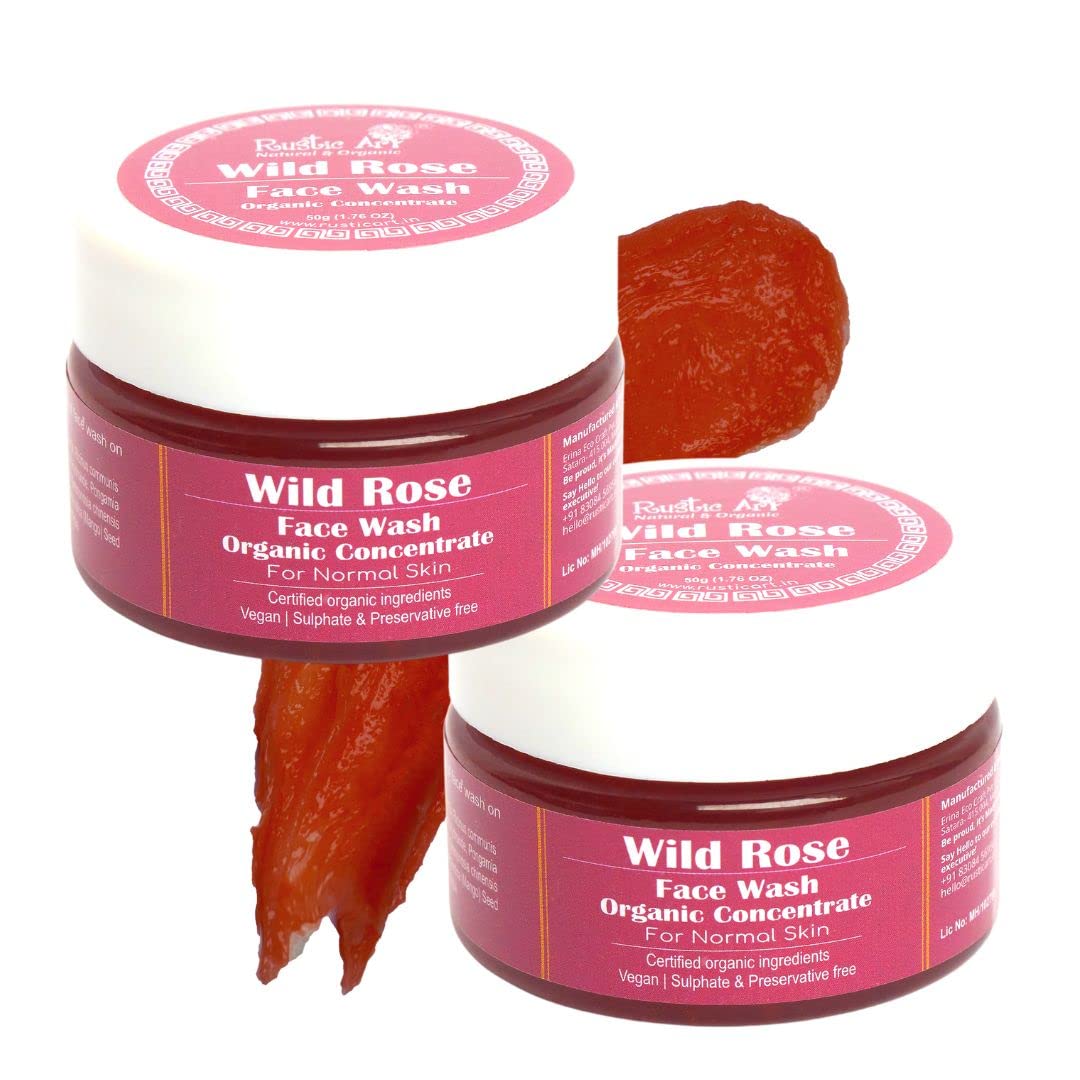 Rrustic Art Rose Face Wash Concentrate | Hydration & Natural Glow | Deep Cleansing 3X Long Lasting Gel | Organic & Herbal | Sulp