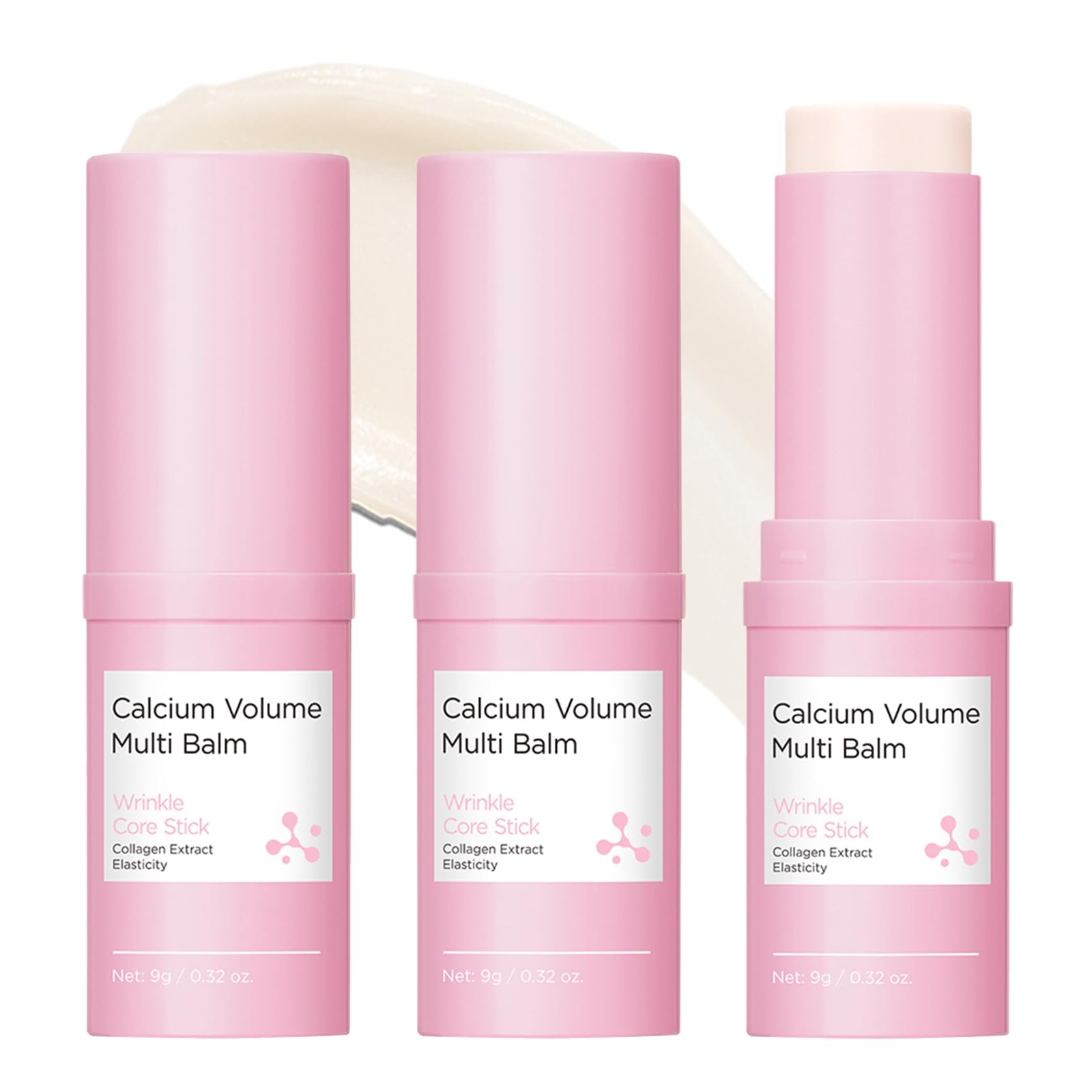 Petansy 2Pcs Calcium Volume Multi Balm, Korean Collagen Moisturing Stick, Calcium Multi Balm Antiaging, Sagging, Wrinkles, Suit