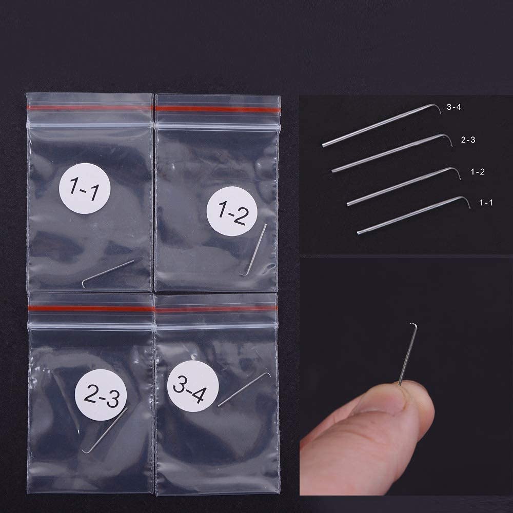 Yantaisiyu 4 Pcs Ventilating Needles +1 Brass Ventilating Holder For Make And Repair Lace Wig