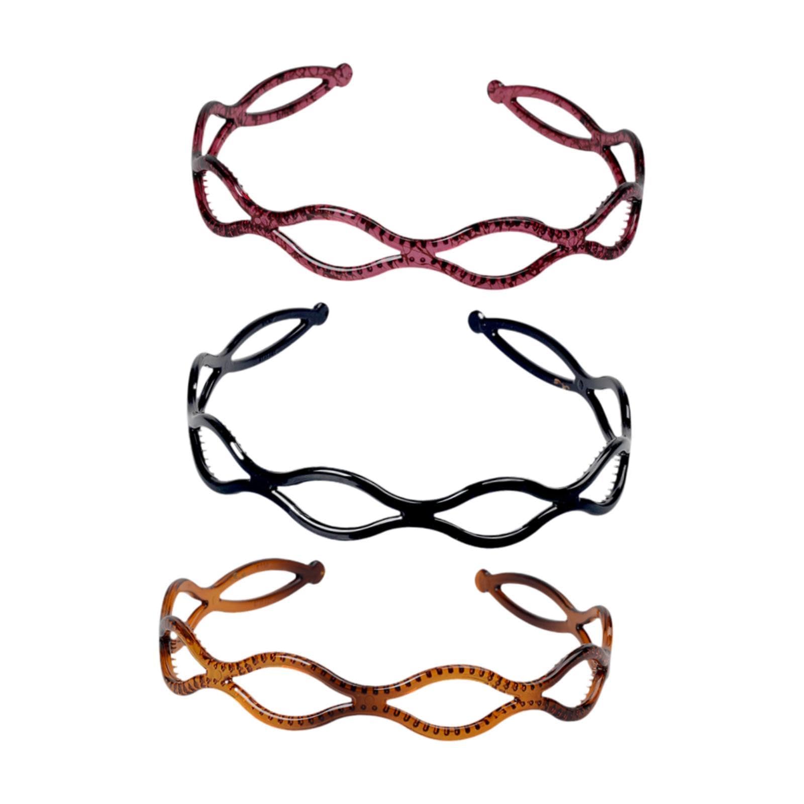 HEAVENGLOW 3 Pieces Headband Decoration Accessories Gifts Professional Stylish Headwrap Red Black Brown|Hair Accessories|Clothin