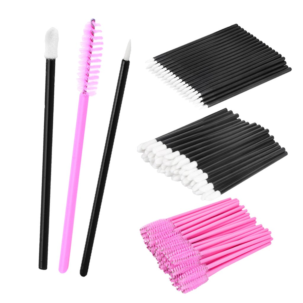 Heavenglow 150Pcs Disposable Applicator Wand Set Eyelash Liner Eye Lip Brushes Pink|Health & Beauty|Makeup|Makeup Tools & Access