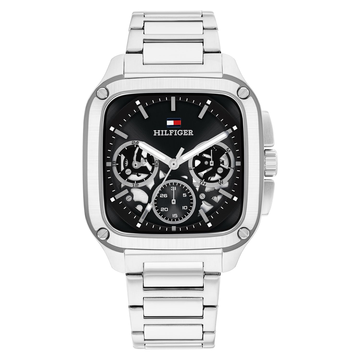 Tommy Hilfiger Herald With Quartz Multifunction Analog Black Dial Silver Stainless Steel Strap Watch For Men  Th1710758W