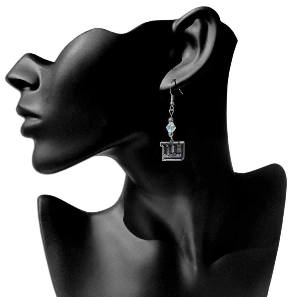 NFL Siskiyou Sports Womens New York Giants Crystal Dangle Earrings One Size Team Color