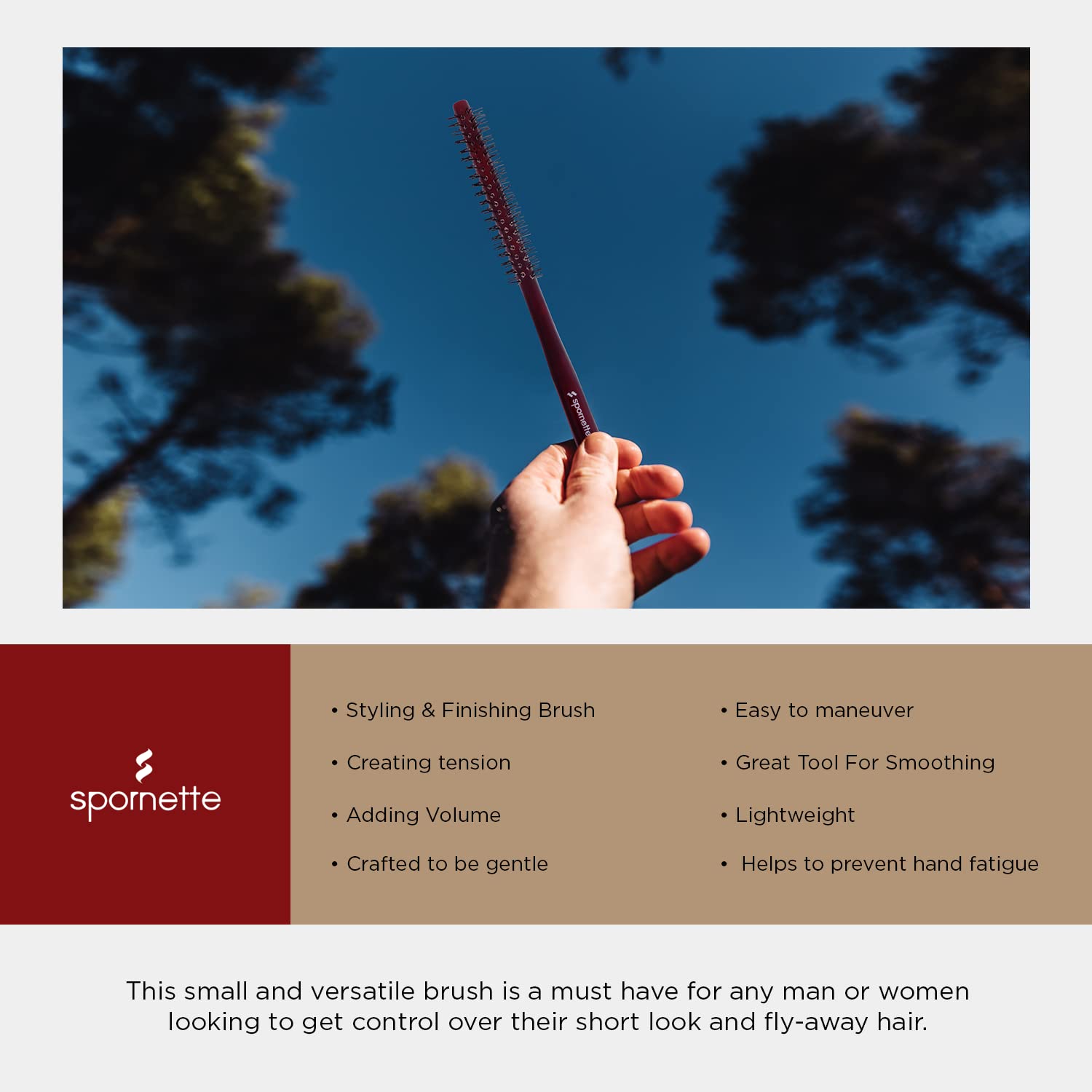 Spornette Mini Styler Nylon Bristle .75 Inch HB 1