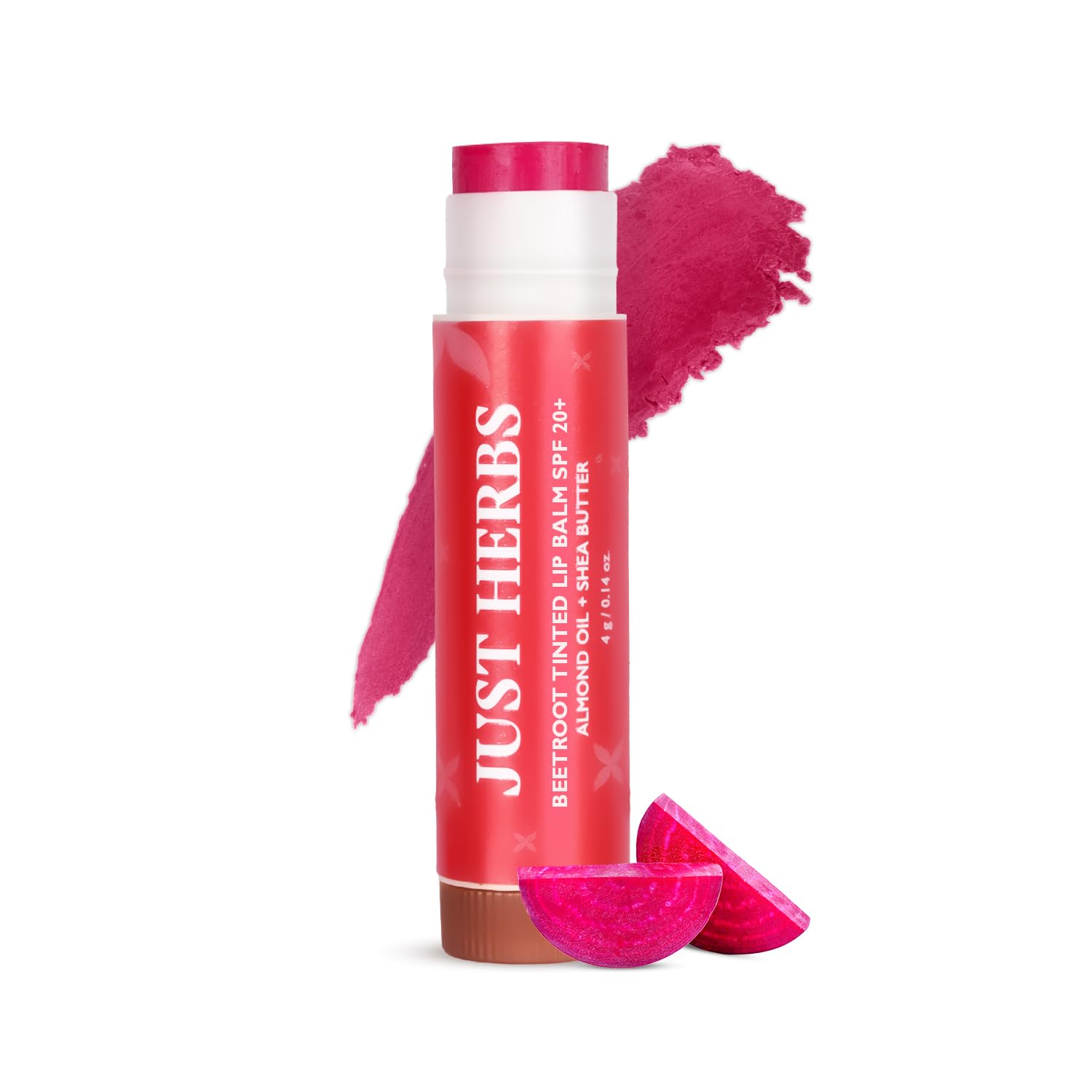 Just Herbs Tinted Lip Balm With Spf 20+ For Dry & Chapped Lips For Men & Women | Hydrating Lip Balm For Pigmented Lips  Beetroo