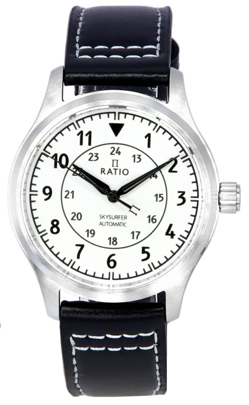 Ratio Pilot Style Watches Analog Dispaly Full Luminous Japanese Automatic 12/24 Hours Time Display 200M Water Resistant Casual W