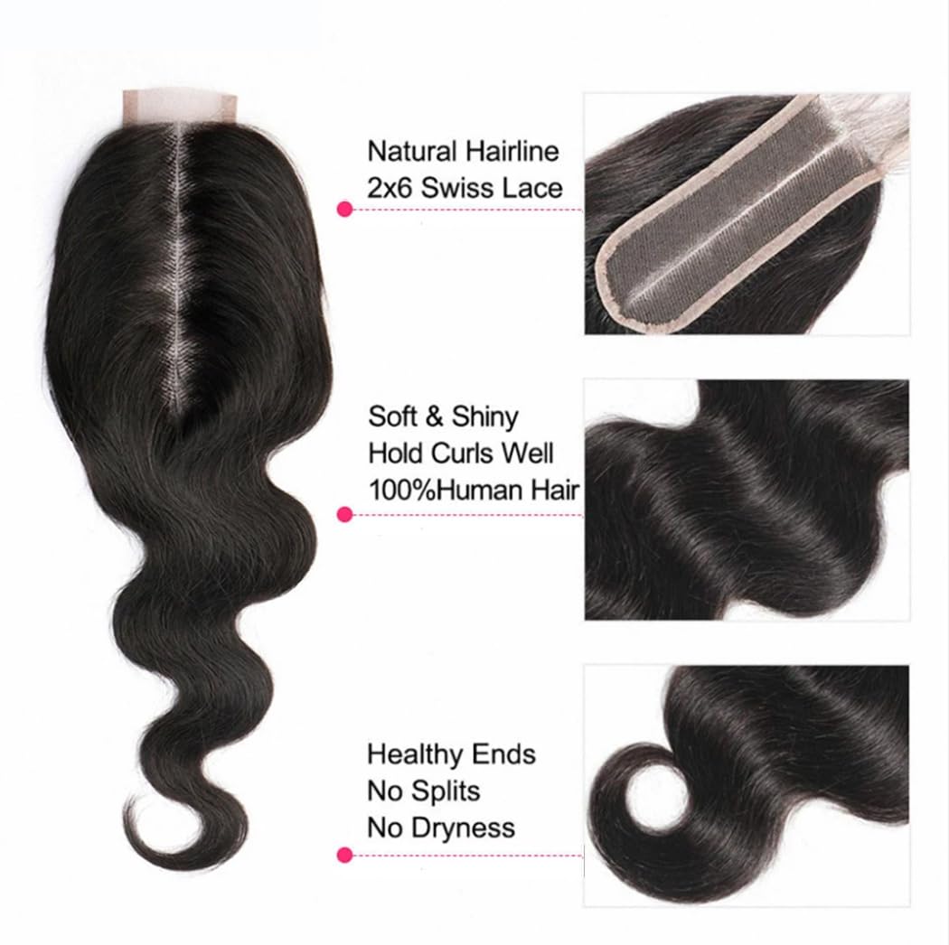 2X6 Hd Lace Closure Body Wave Human Hair Lace Closure Kim K Closure Middle Part Closure Hd Transparent Body Wave Lace Closure 10