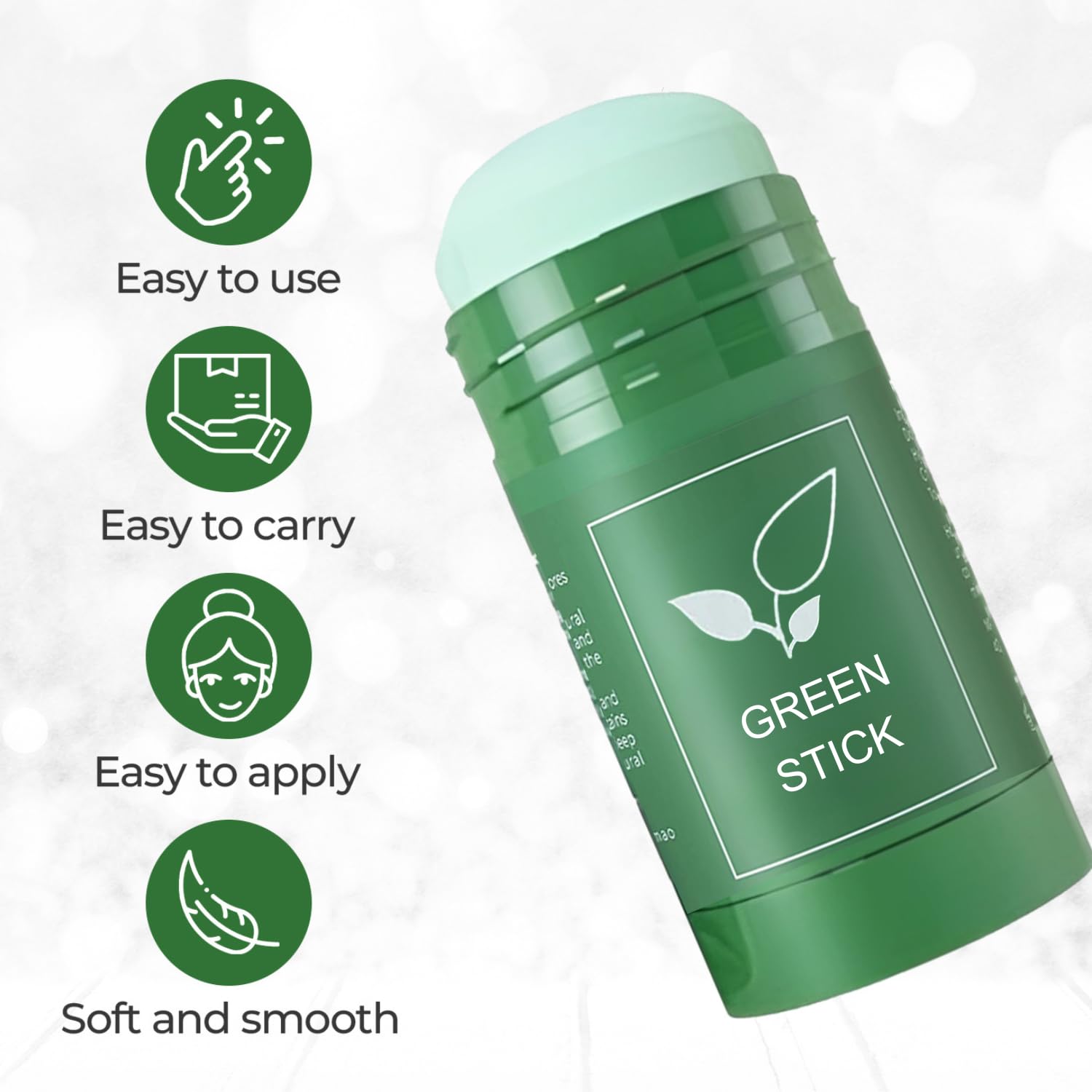 Shuiku Green Tea Clay Stick For Face, Facial Blackhead Remover Mask With Green Tea Extract For Deep Pore Cleansing, Skin Brighte