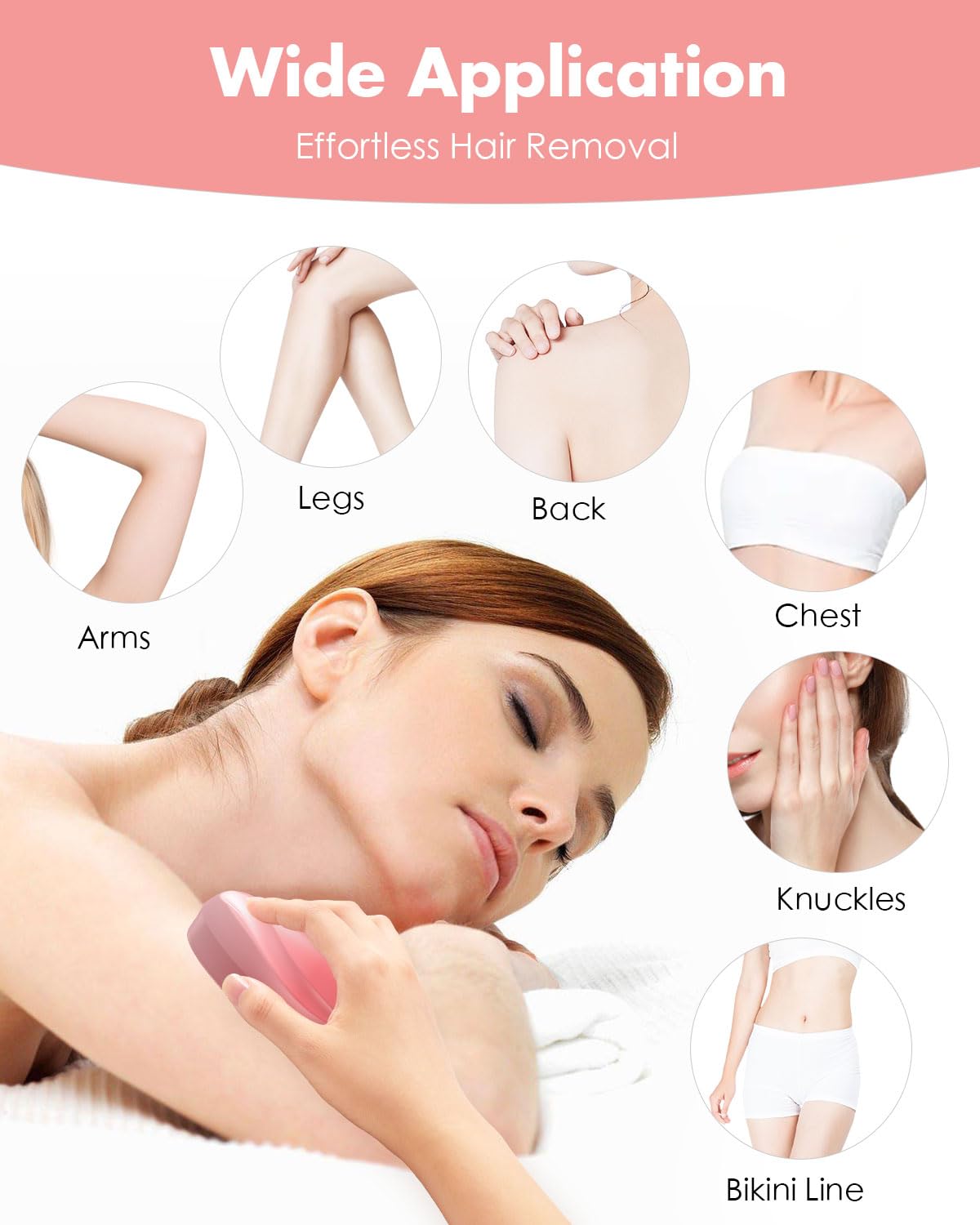 Crystal Hair Eraser for Women and Men, Reusable Crystal Hair Remover - Portable Magic Hair Removal Device - Painless Solution fo