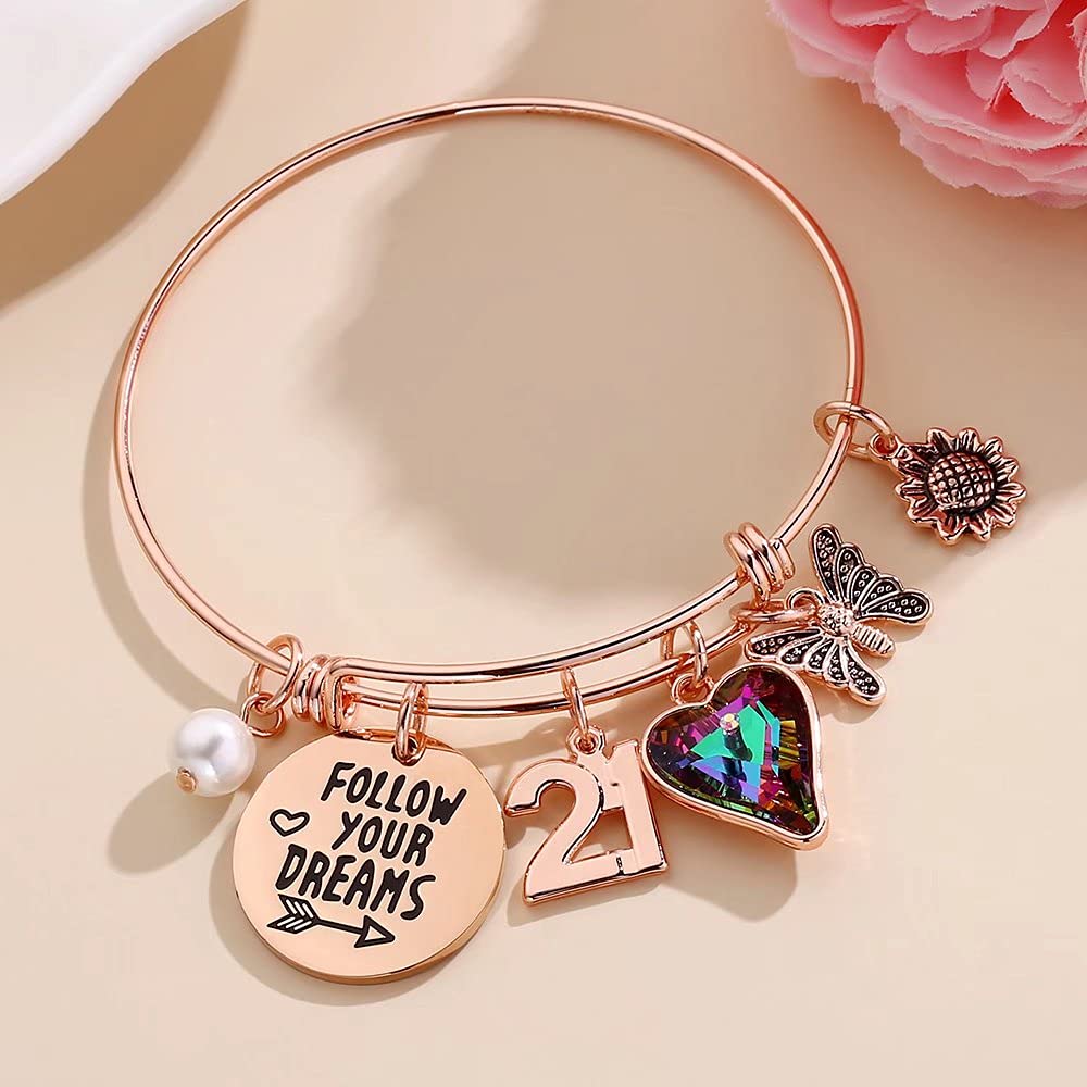 Ursteel 21st Birthday Gifts for Girls, Sweet 21 Gifts for Teen Girl Friend Female Sister Daughter Turning Twenty-One Fabulous Bi