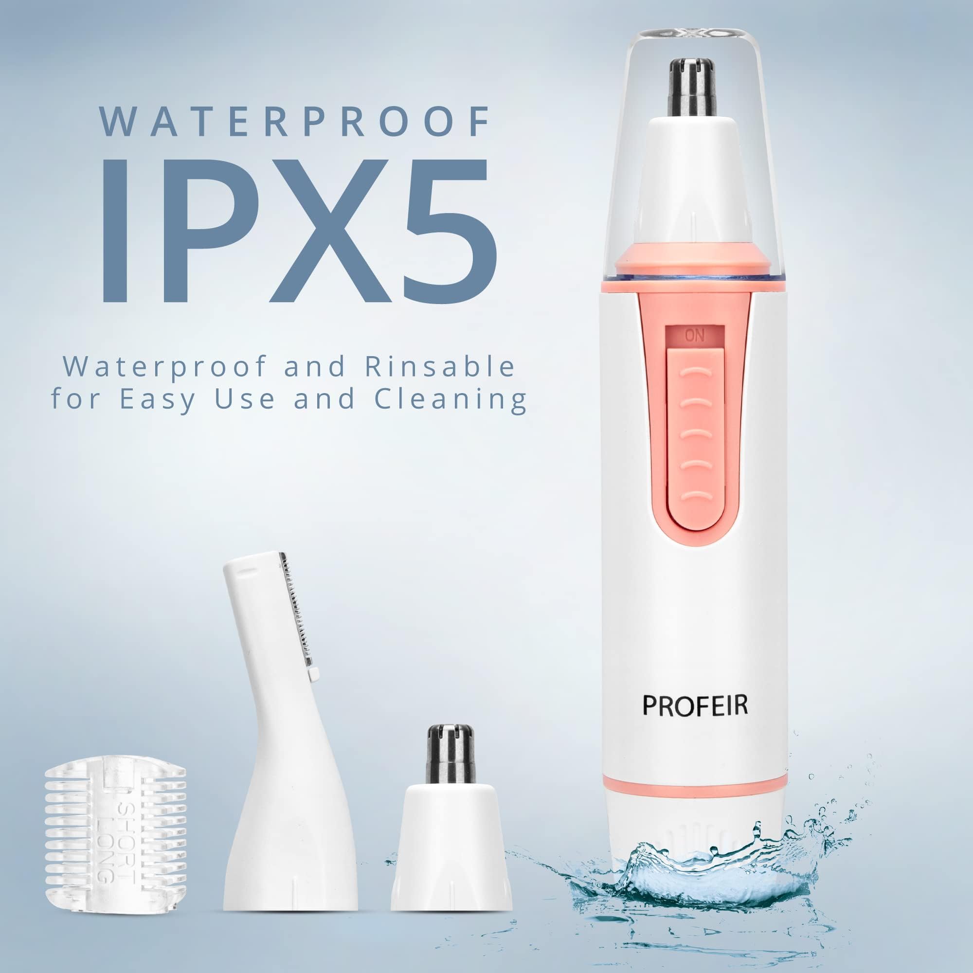 Nose Hair Trimmer for Women with Battery: Womens Nose Hair Trimmer Portable Facial Hair Removal Nose Clippers for Eyebrow Ear Pe