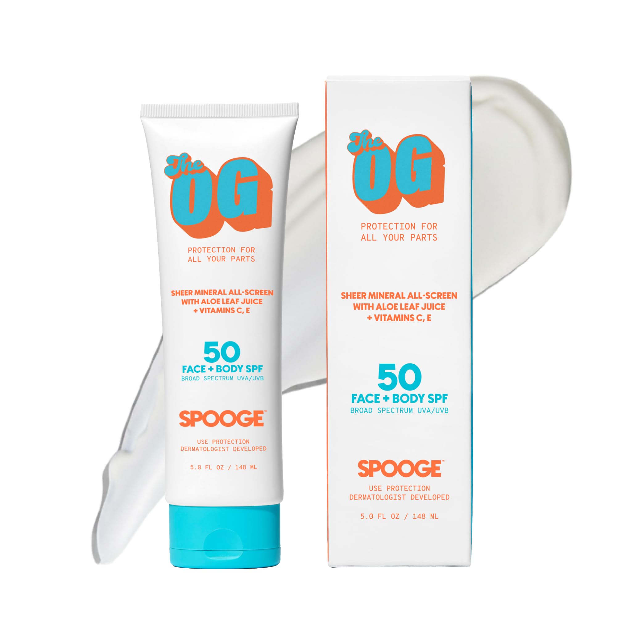 Spooge OG Mineral Face Sunscreen SPF 50 | Zinc Oxide Sunscreen 1.7 Oz